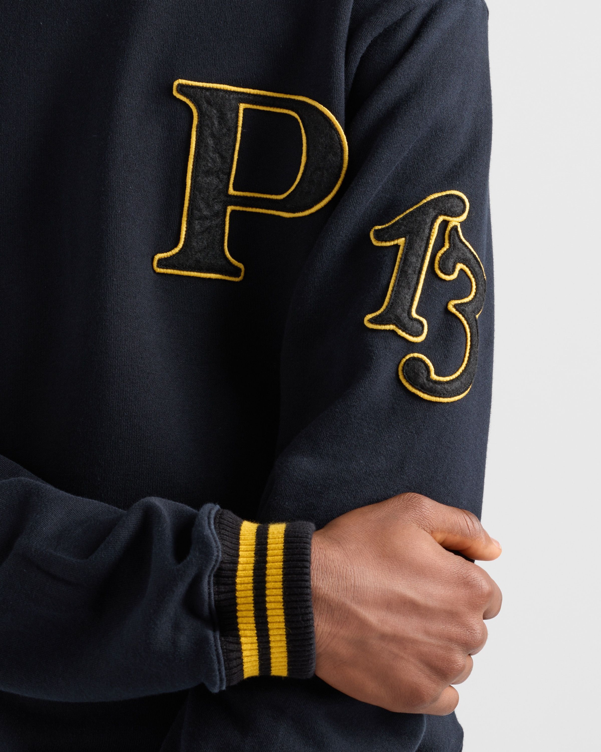 Prada o1la1rc1a0925 Cotton Fleece Sweatshirt in Navy Size US XL / EU 56 / 4 - 3 Thumbnail