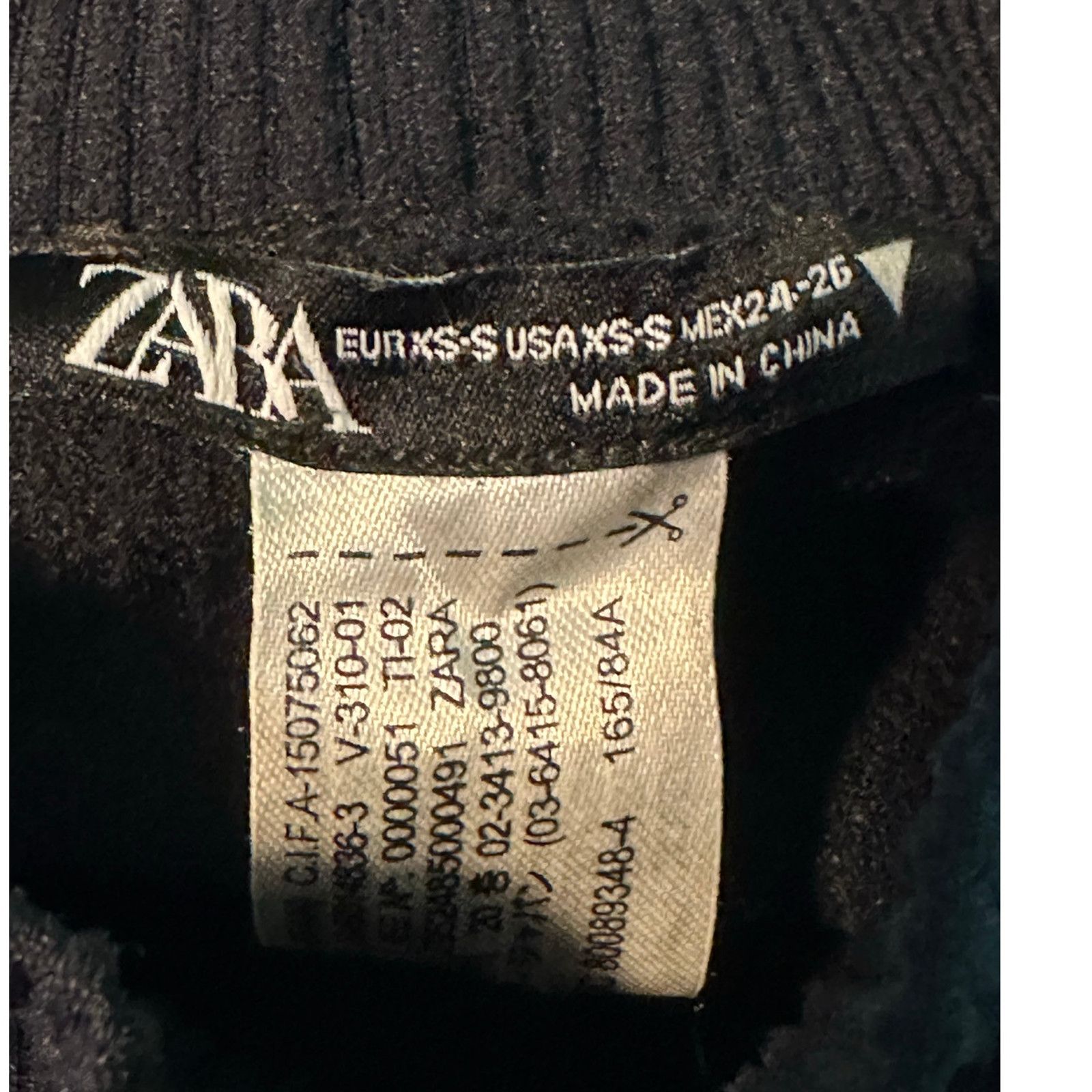 Zara Zara black long sleeves ribbed fitted high neck top size XS Size XS / US 0-2 / IT 36-38 - 3 Thumbnail
