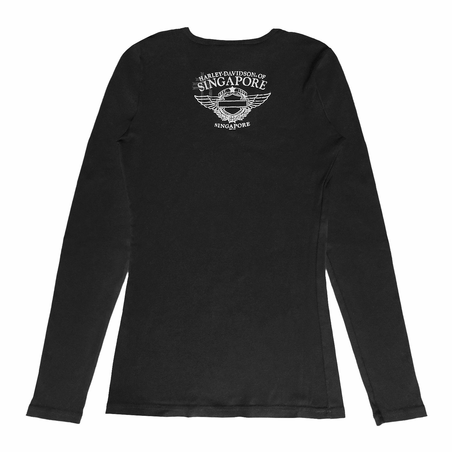 Harley Davidson Y2K Harley Davidson Petite Long Sleeve Tee Black Foil V-Neck Size M / US 6-8 / IT 42-44 - 2 Thumbnail