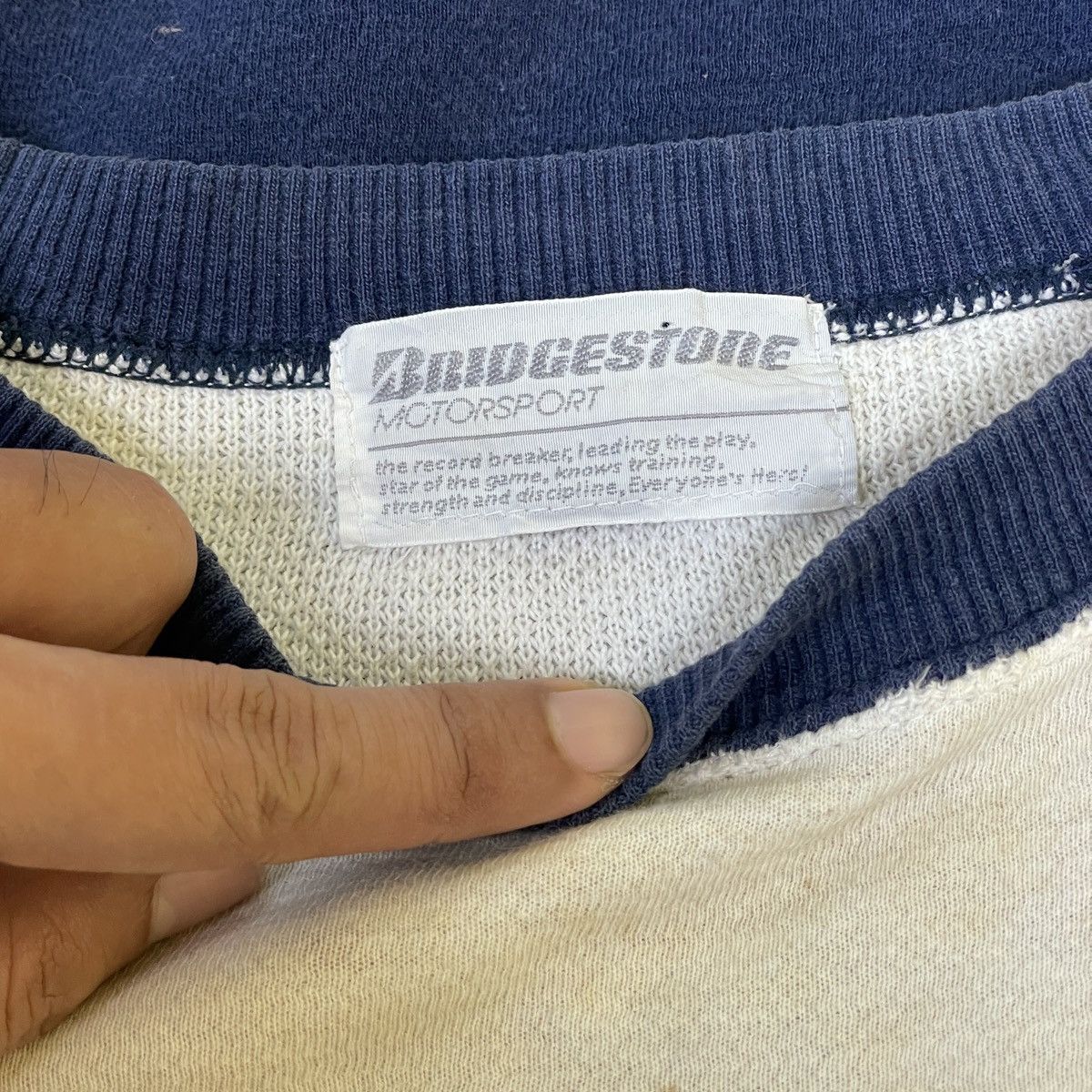 Vintage VTG Patchwork Multicolour Bridgestone Sweatshirt Size US L / EU 52-54 / 3 - 11 Thumbnail