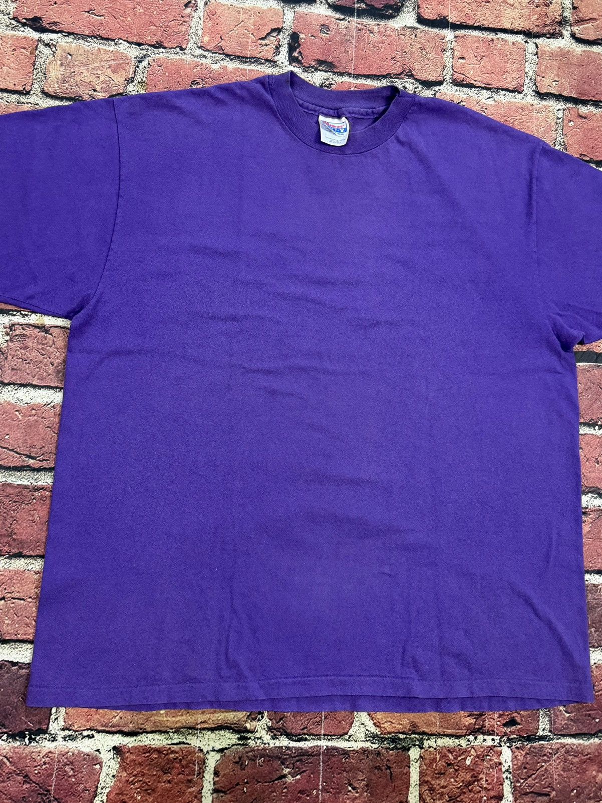 Hanes Vintage Hanes Beefy-T Blank T Shirt Purple Single Stitch 90s Size US XXL / EU 58 / 5 - 4 Thumbnail