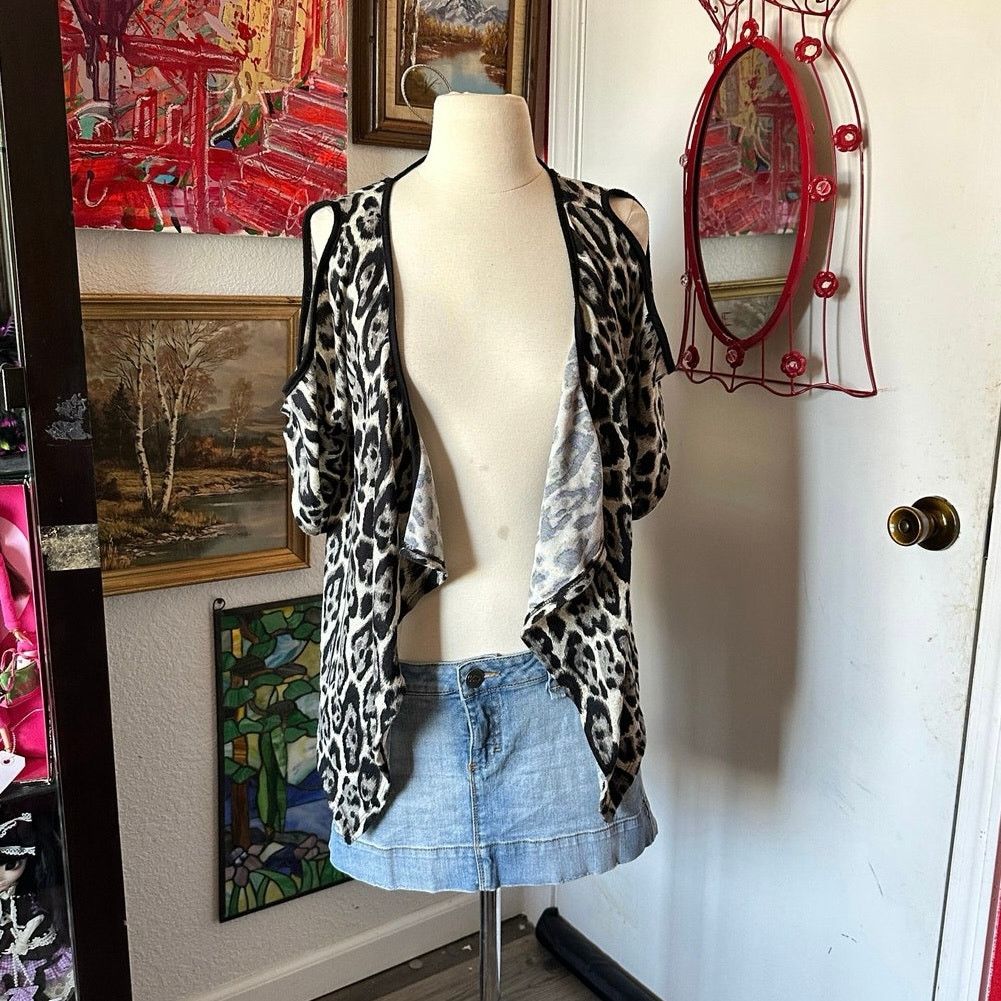 Other day trip cheetah animal print gray black cardigan Size M / US 6-8 / IT 42-44 - 1 Thumbnail