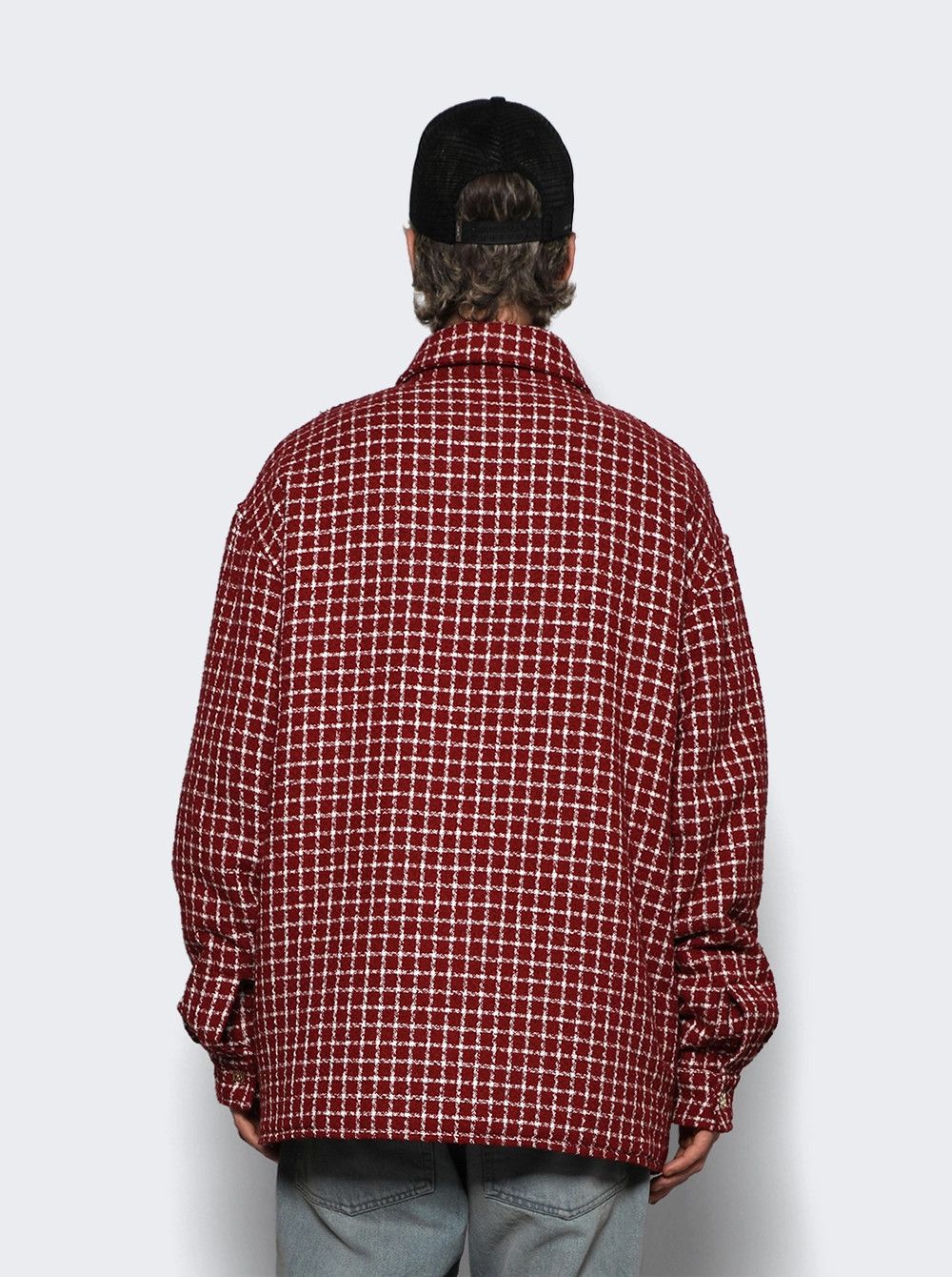 Amiri o1mle0326 Boucle Padded Overshirt in Burgundy Size US L / EU 52-54 / 3 - 5 Thumbnail