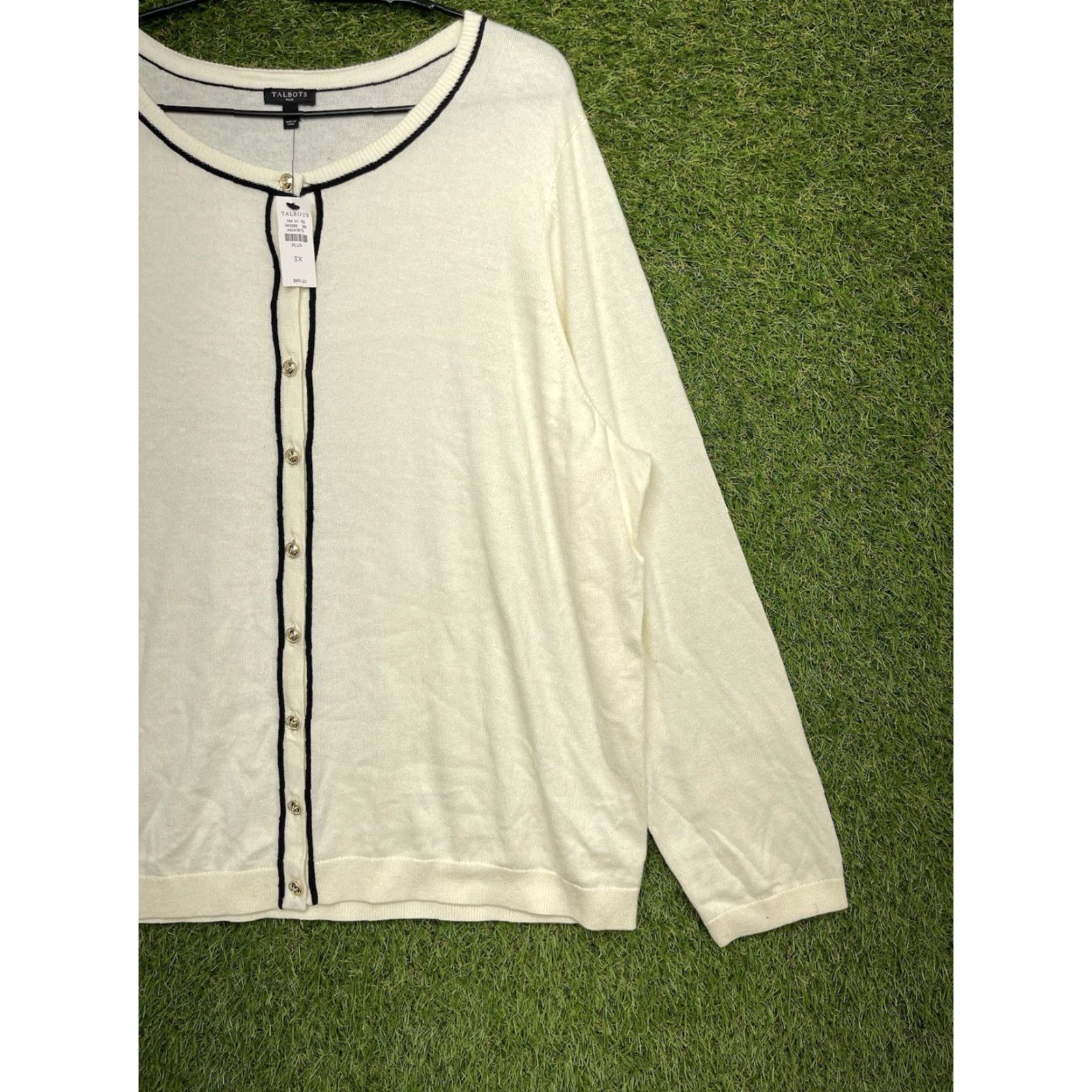 Talbots VINTAGE Talbots Cardigan Womens 3XL Cashmere Blend Button Front Casual Elegant 90s Beige 100% Cashmere Knit Long Sleeve V-Neck Womens Cardigan 3XL Size XXL / US 16-18 / IT 52-54 - 2 Thumbnail
