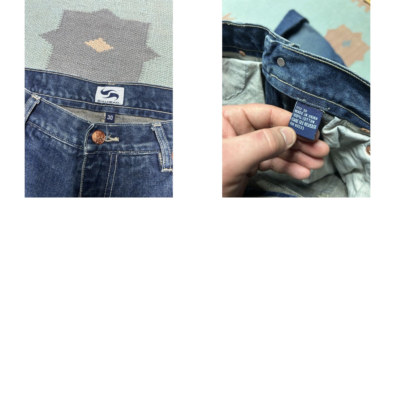 Denime VINTAGE Bullhead Jeans Straight Blue Denim Dark 32x32 Men Regular 32 Inseam Jeans Streetwear 90s Skater Style Size US 32 / EU 48 - 8 Thumbnail
