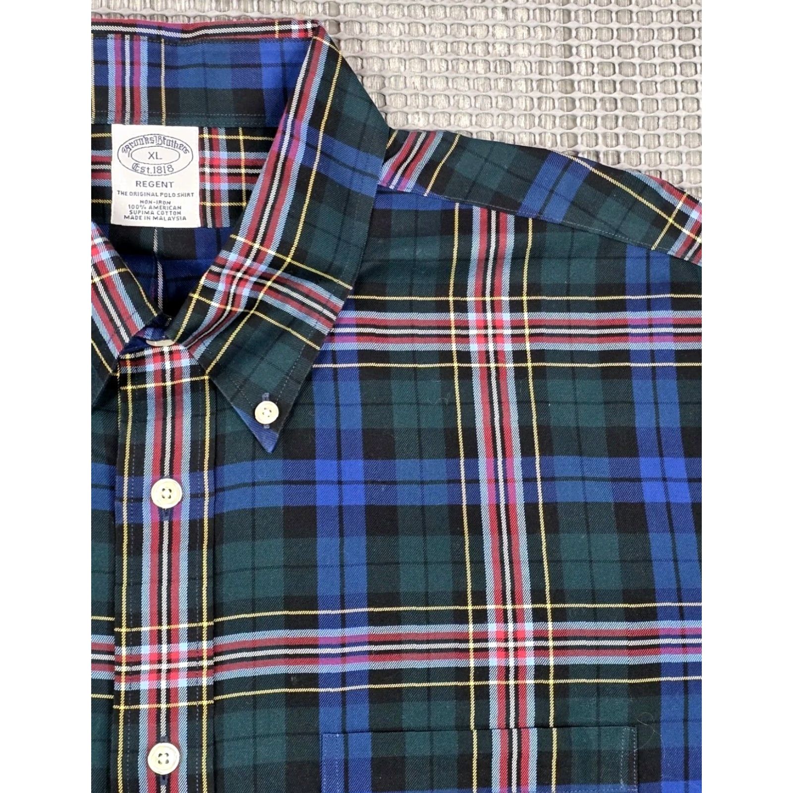 Brooks Brothers Brooks Brothers Shirt Mens XL Blue Plaid Tartan Twill Supima Regent Button Up Size US XL / EU 56 / 4 - 3 Thumbnail