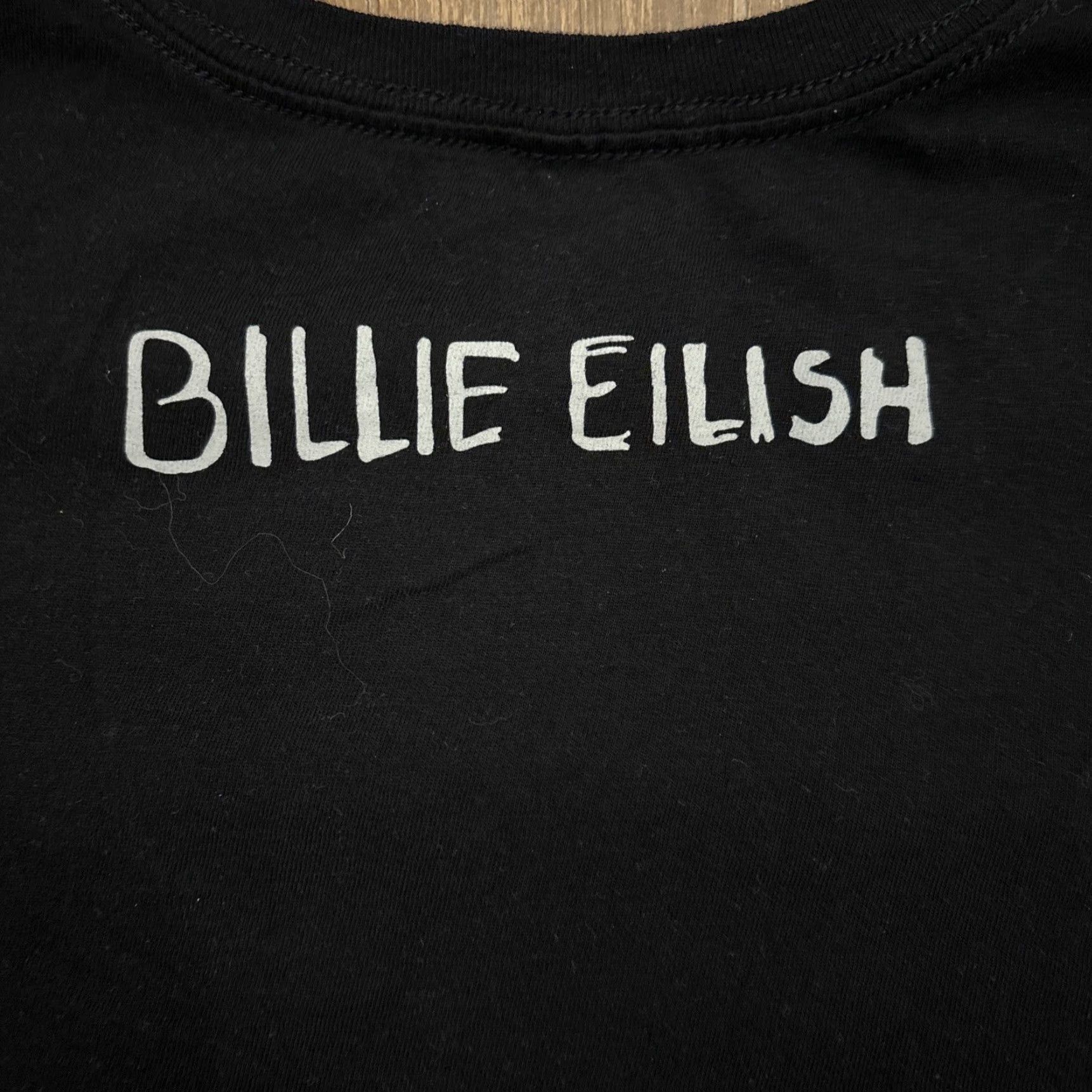 Vintage Billie Eilish Tee Shirt Band Short Sleeve Adult S Black Cotton Crew Neck Unisex Regul ar Fit 2010s - Mens Womens Boys Girls Size US S / EU 44-46 / 1 - 5 Thumbnail
