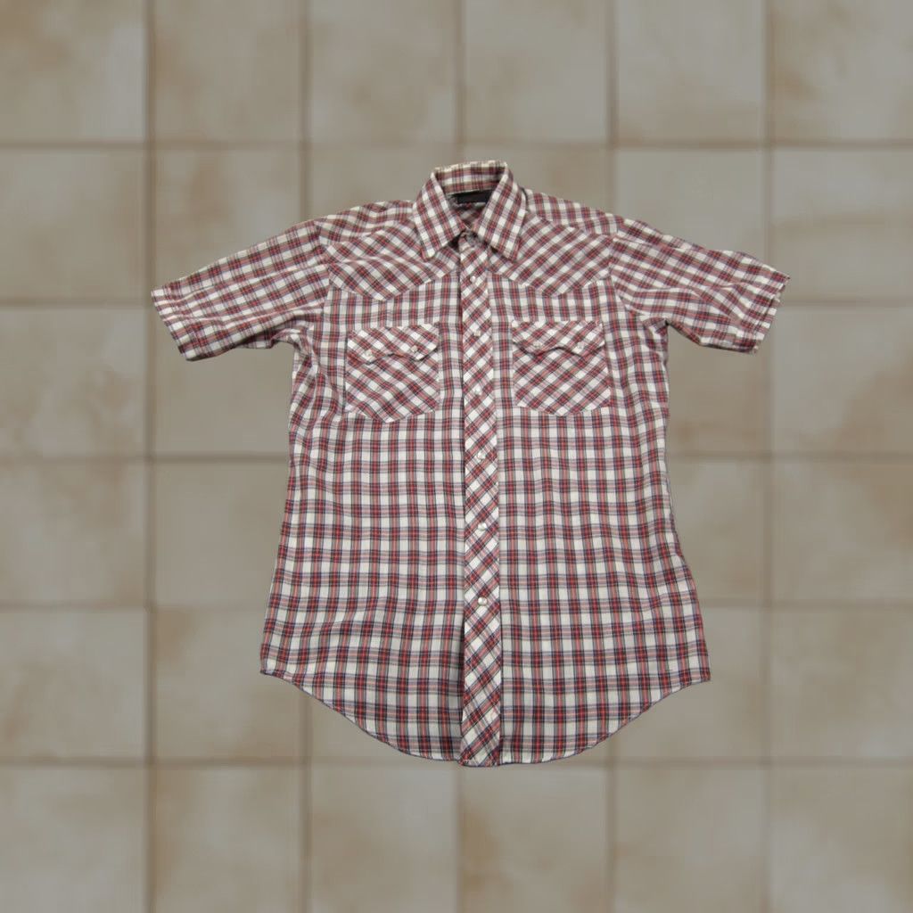 Vintage VINTAGE Woolworth Shirt Mens Small Red Blue White Western Snap Cowboy Rodeo 60s Size US S / EU 44-46 / 1 - 1 Thumbnail