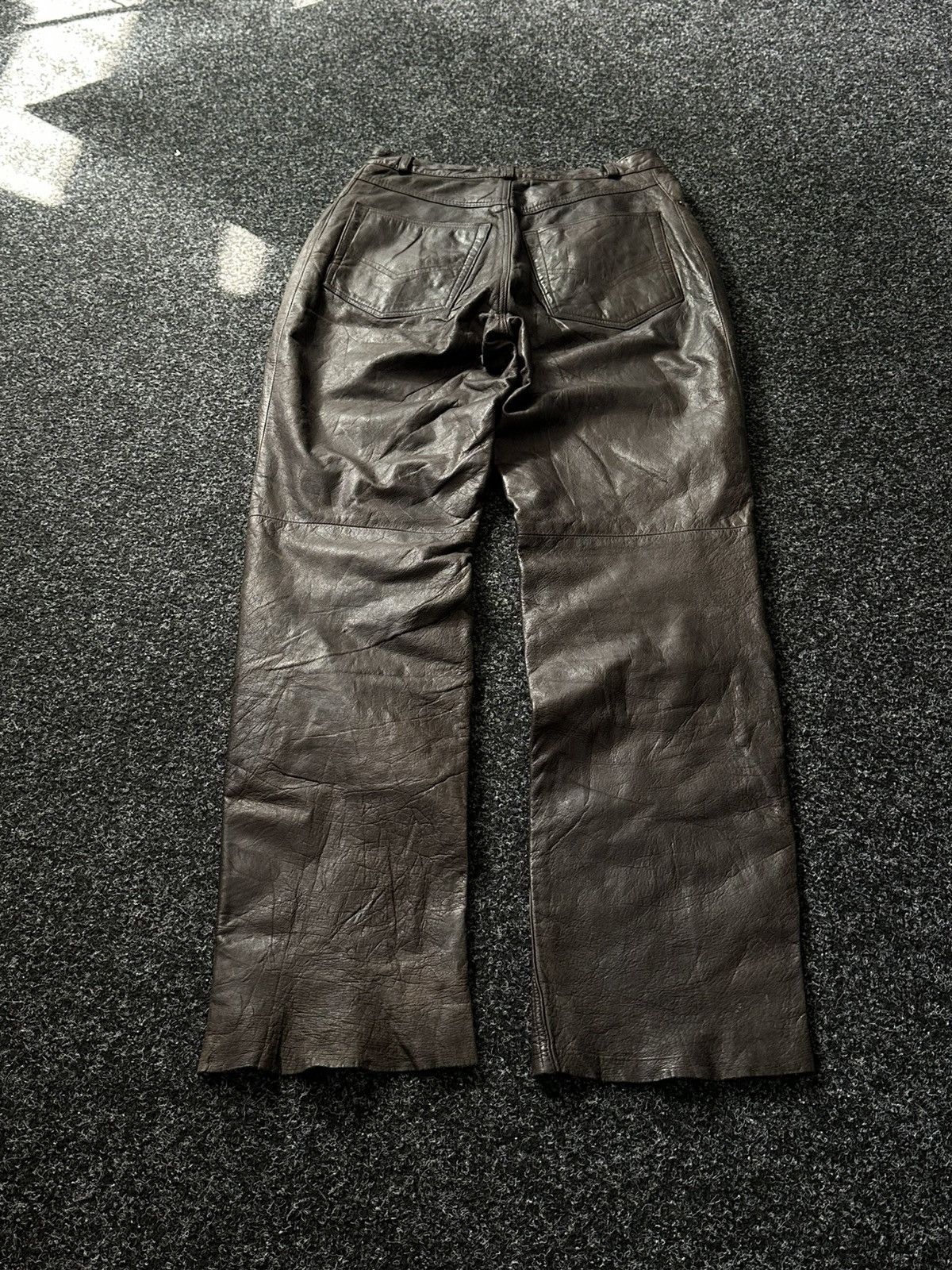 Cowboy Equipment 🚨GRAIL BOOTCUT BROWN Cowboy Biker Leather Pants Size US 27 - 10 Thumbnail
