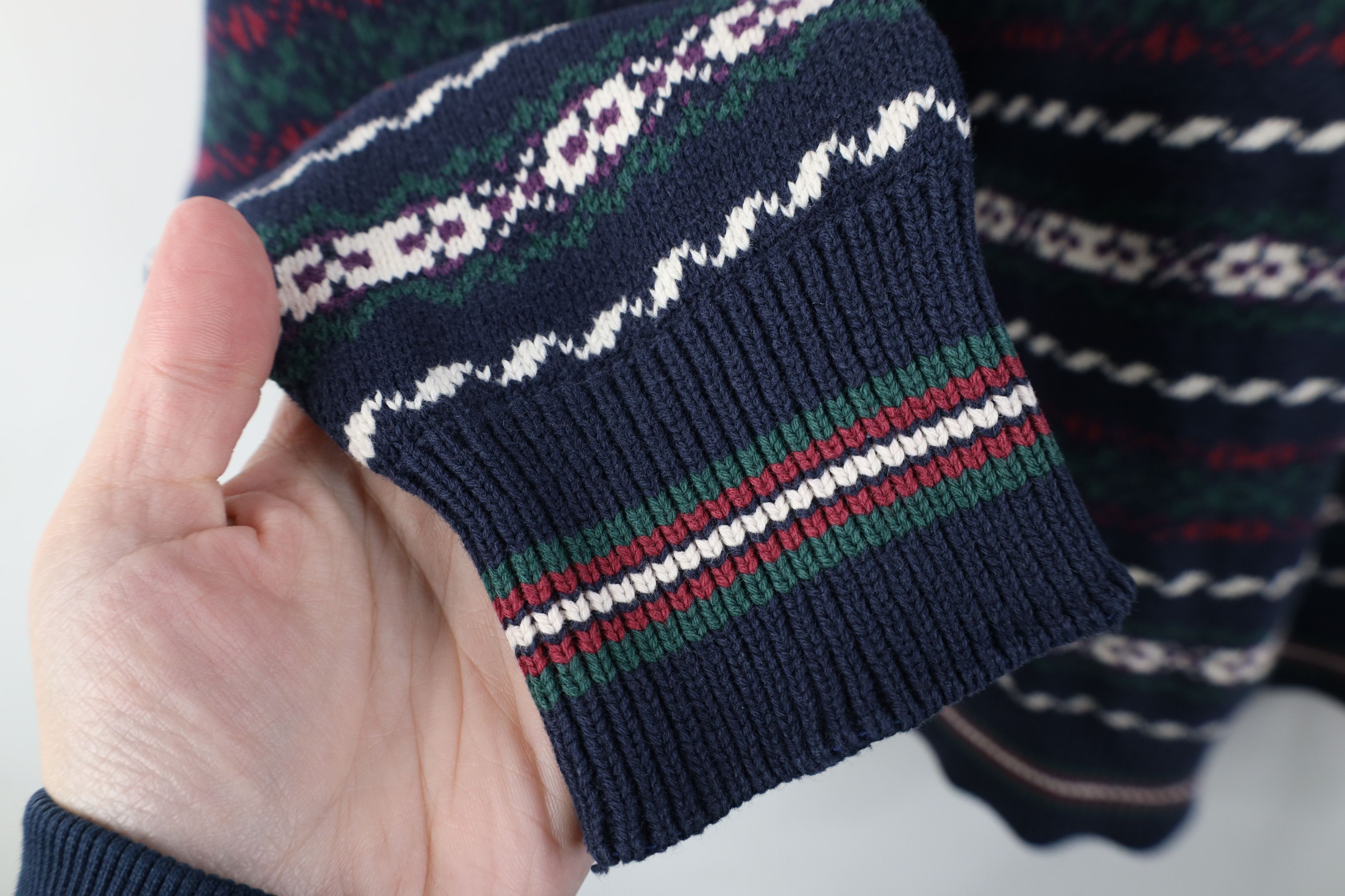 Vintage Vintage 90s Streetwear Fair Isle Knit Crewneck Sweater Size US L / EU 52-54 / 3 - 6 Thumbnail