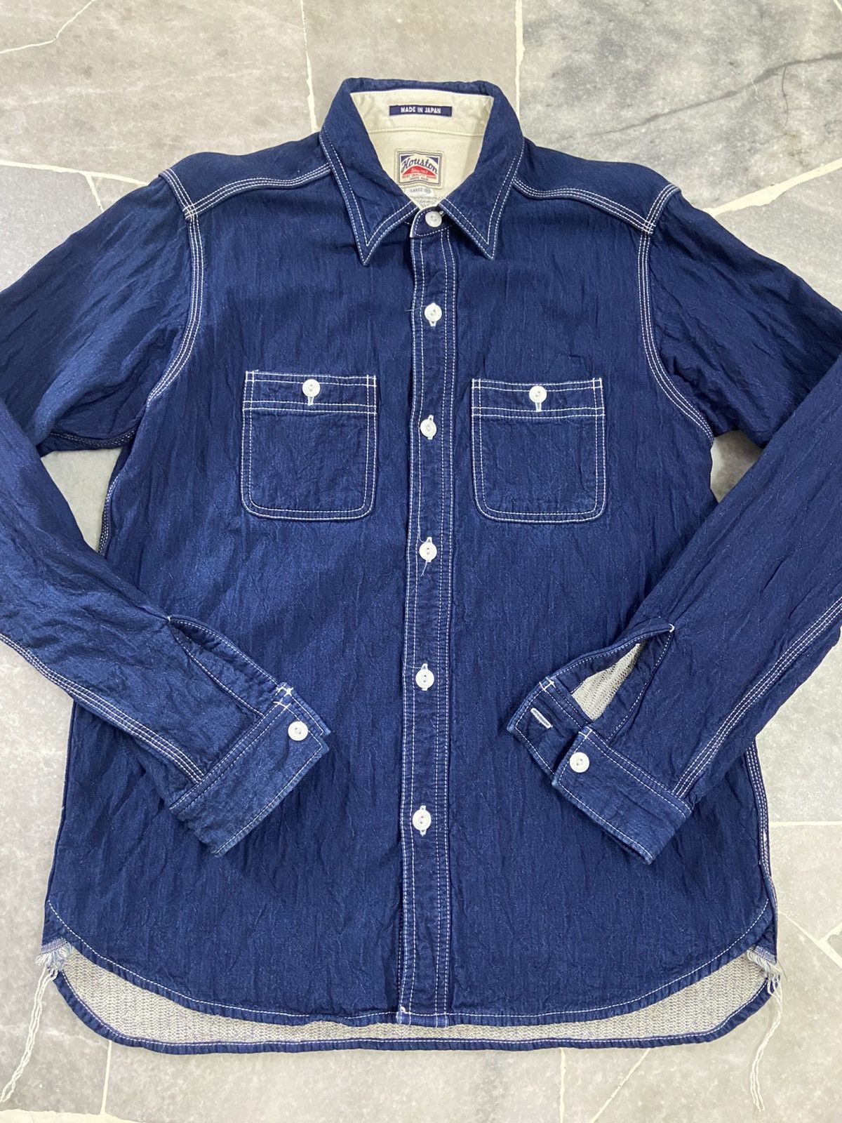 Japanese Brand × Vintage Houston Union Made denim Shirt Button Up Size US M / EU 48-50 / 2 - 3 Thumbnail