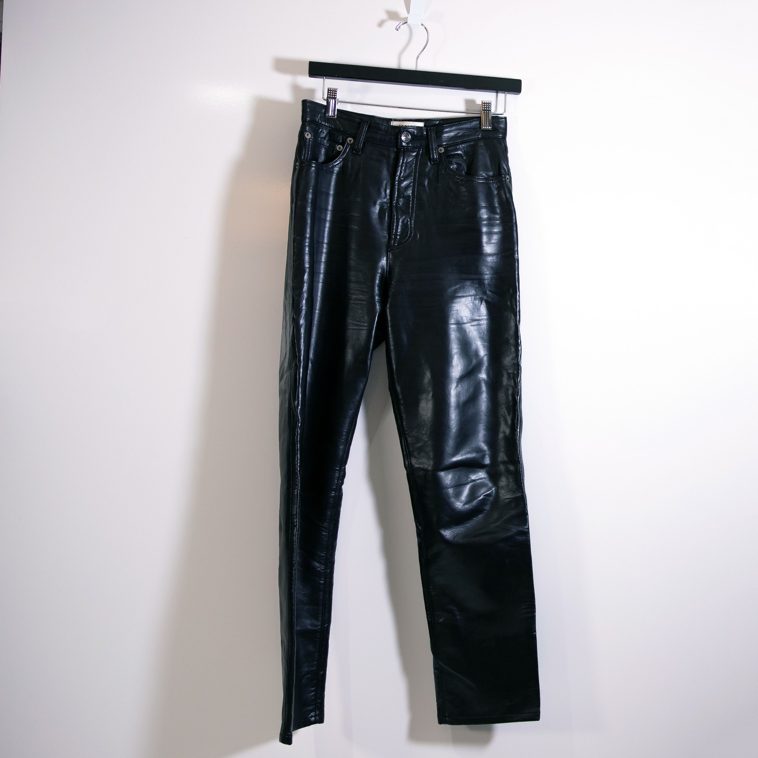 Agolde Agolde Recycled Leather Fitted Straight Leg Size 24" / US 00 / IT 34 - 1 Thumbnail