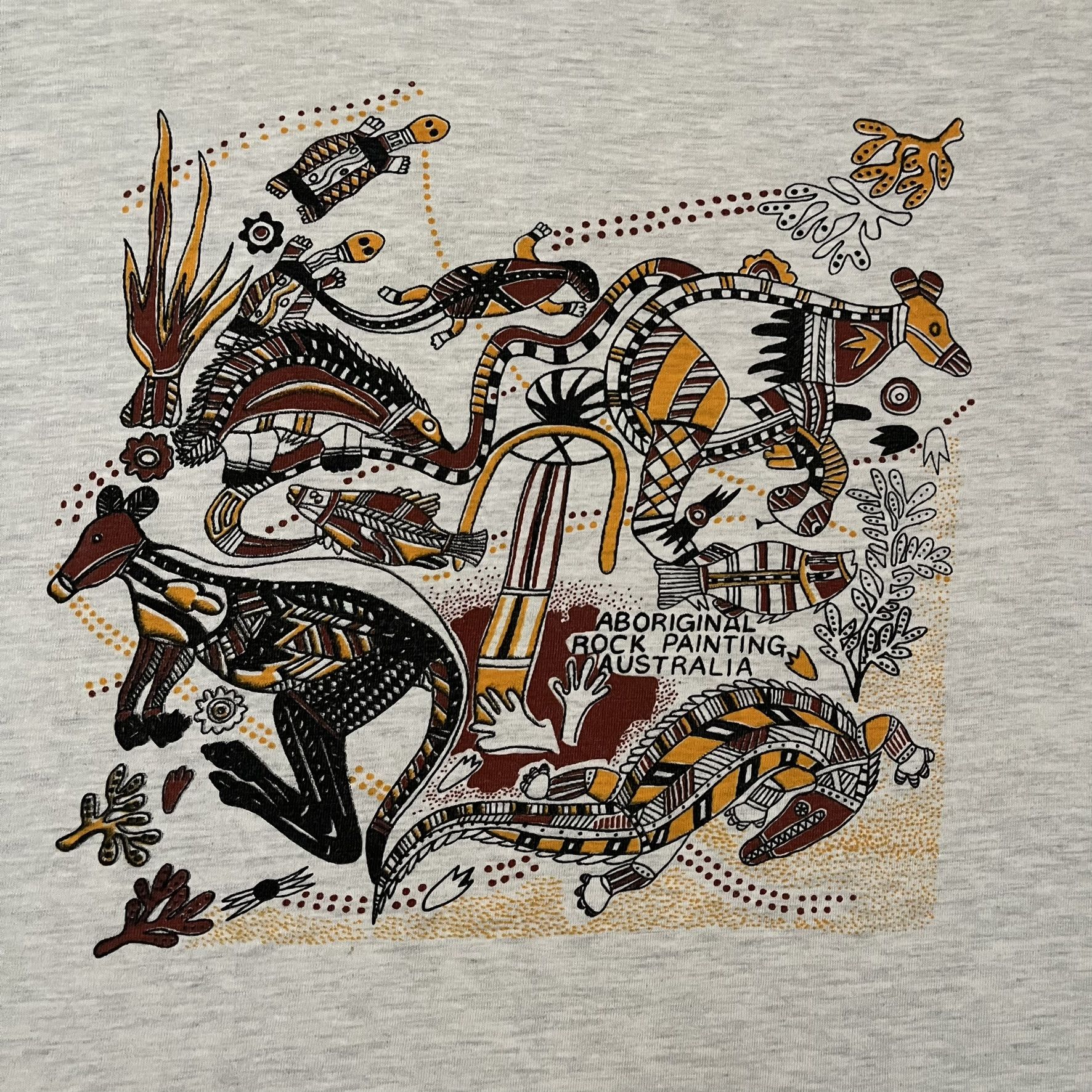 Vintage VTG Aboriginal Rock Painting AU Single Stitch Graphic Tee Size US L / EU 52-54 / 3 - 3 Thumbnail