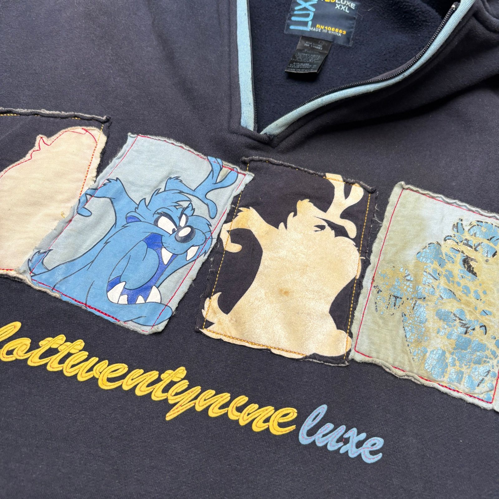 Vintage Lot29 Luxe Looney Tunes Taz Zipper Hoodie 2XL Y2K Streetwear Size US XXL / EU 58 / 5 - 9 Thumbnail