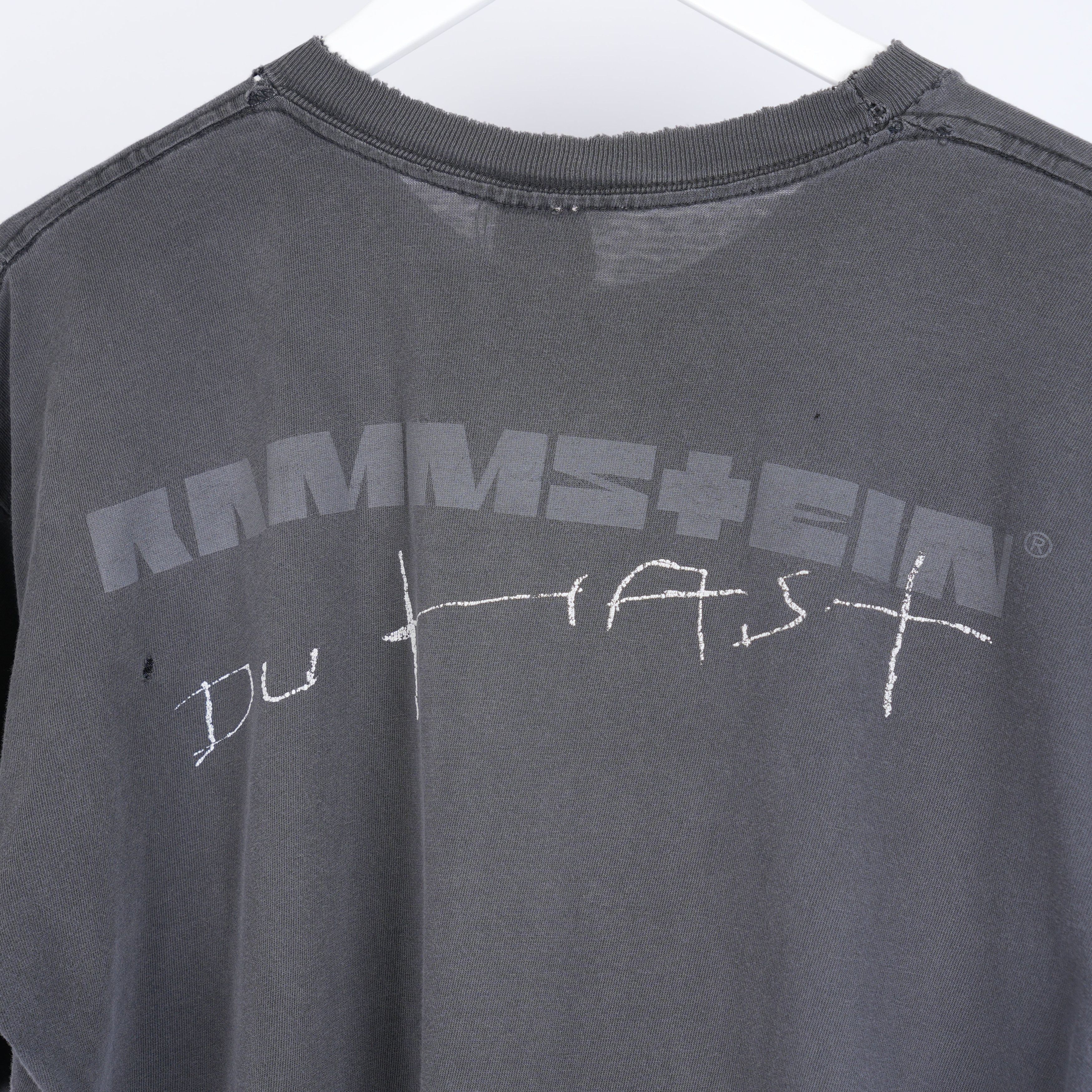 Vintage VINTAGE 90S RAMSTEIN DU HAST THRASHED BAND TEE Size US L / EU 52-54 / 3 - 5 Thumbnail