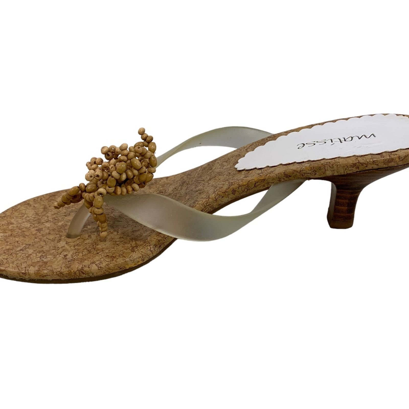 Matisse Matisse Women's Size 9 Sandals Kitten Heel Open Thong Beads Size US 9 / IT 39 - 3 Thumbnail