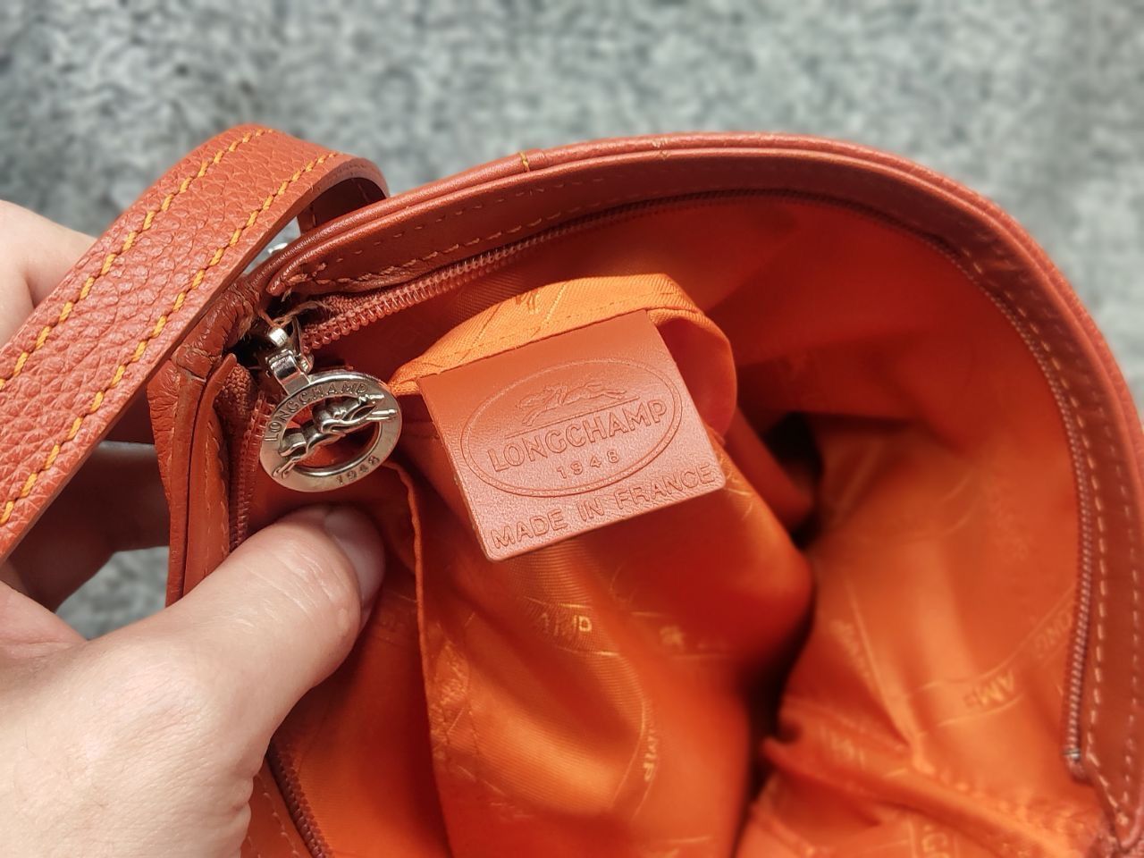 Longchamp longchamp Design orange leather shoulder messenger Handbag Size ONE SIZE - 18 Thumbnail
