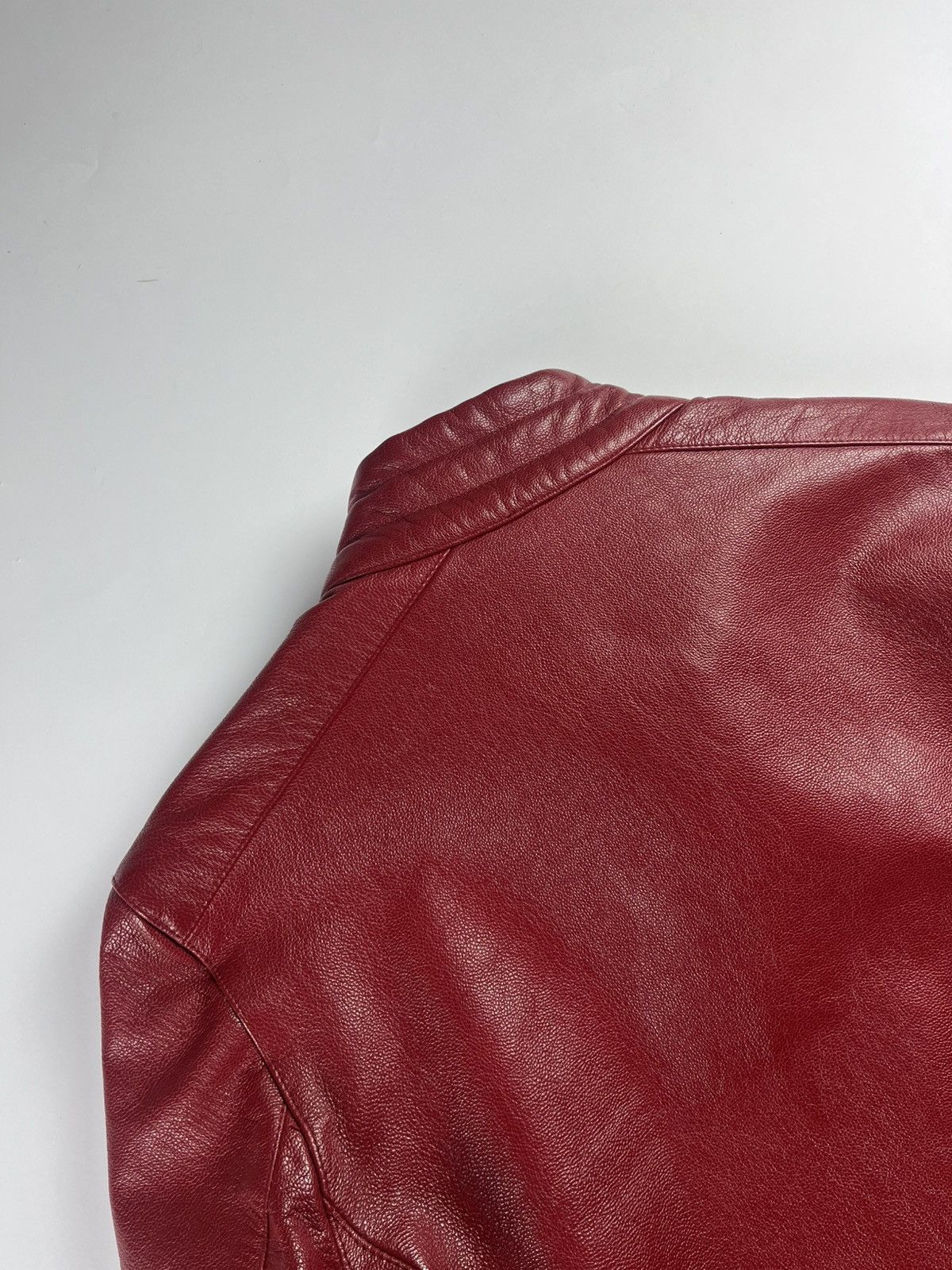 Prada Prada Padded Elbows Red Leather Motor Jacket SS 2000 Size S / US 4 / IT 40 - 8 Thumbnail