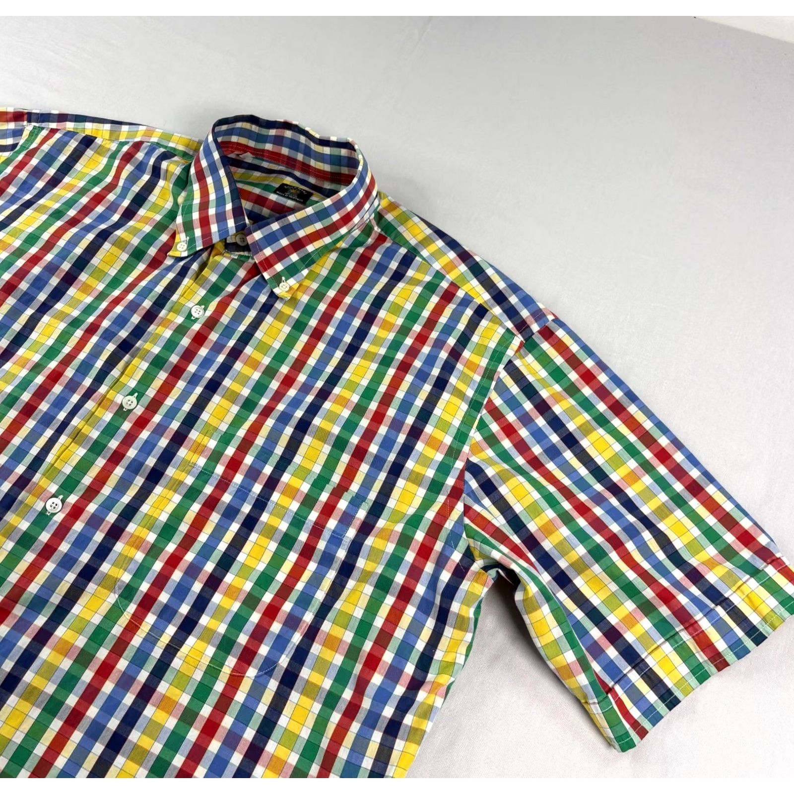 Vintage Maus & Hoffman Shirt Mens XL Button Up Short Sleeve Plaid Cotton Casual Size US XL / EU 56 / 4 - 2 Thumbnail
