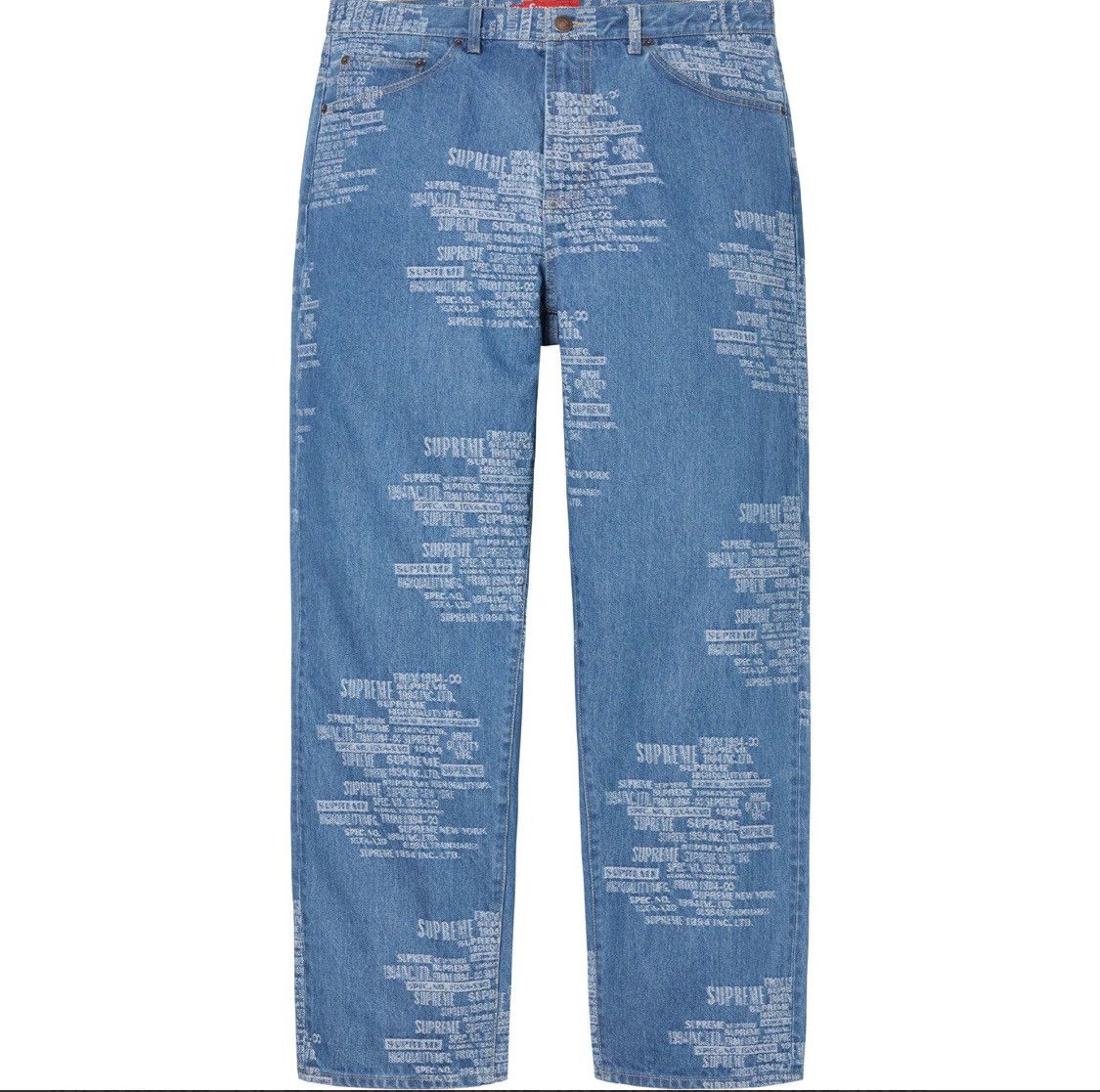 image of Supreme Multi Type Jacquard Jeans in Denim, Men's (Size 36)