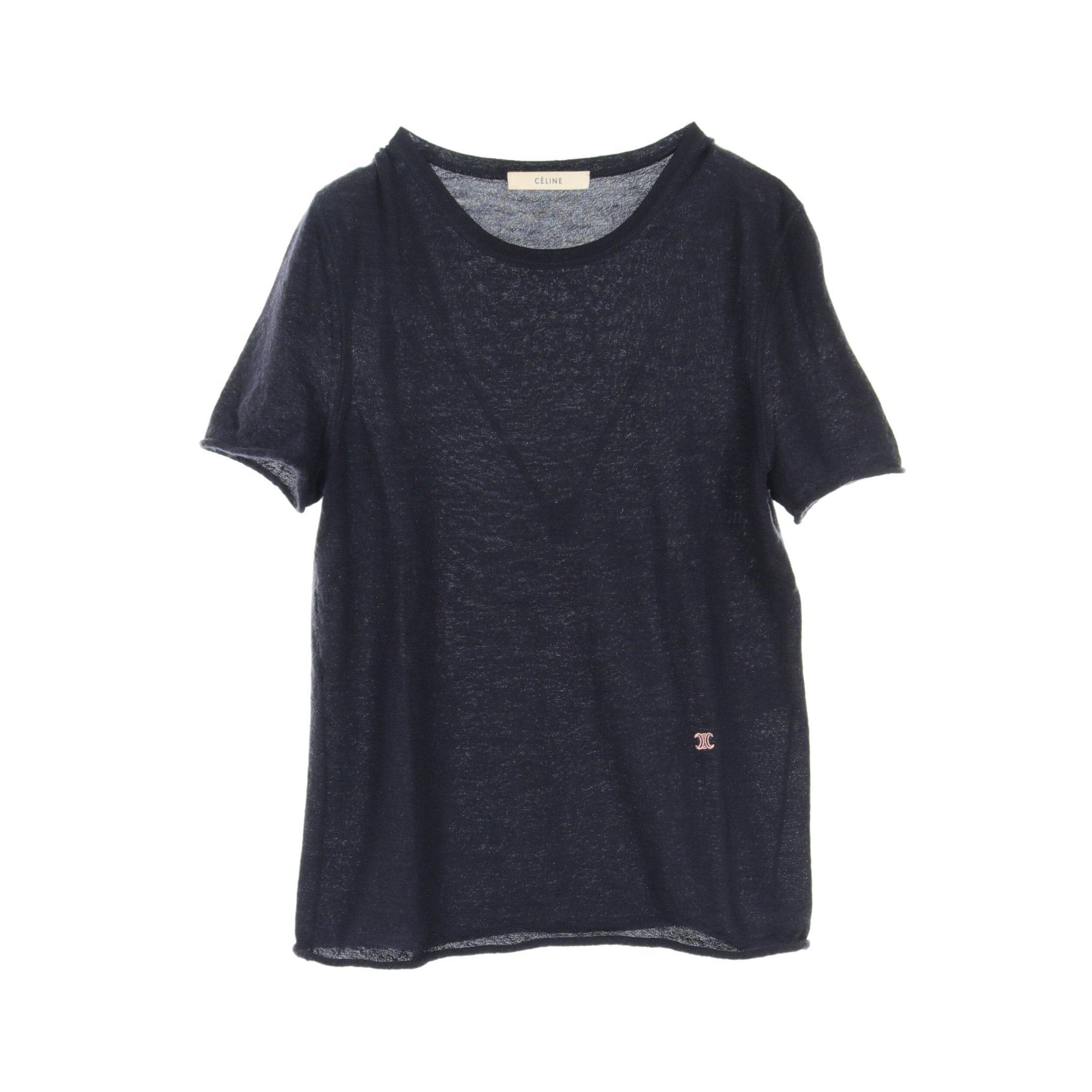 Celine Celine Knit Crew Neck Short Sleeve Cashmere Navy Size ONE SIZE - 1 Thumbnail