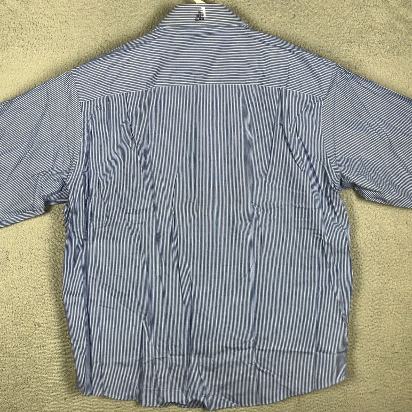Calvin Klein Calvin Klein Shirt Dress Shirt Striped Button Up Blue 18 36-37 2XL Big & Tall Mens - Formal, Business Casual, Cotton, Long Sleeve, Pocket, Button Cuff Size US XXL / EU 58 / 5 - 3 Thumbnail