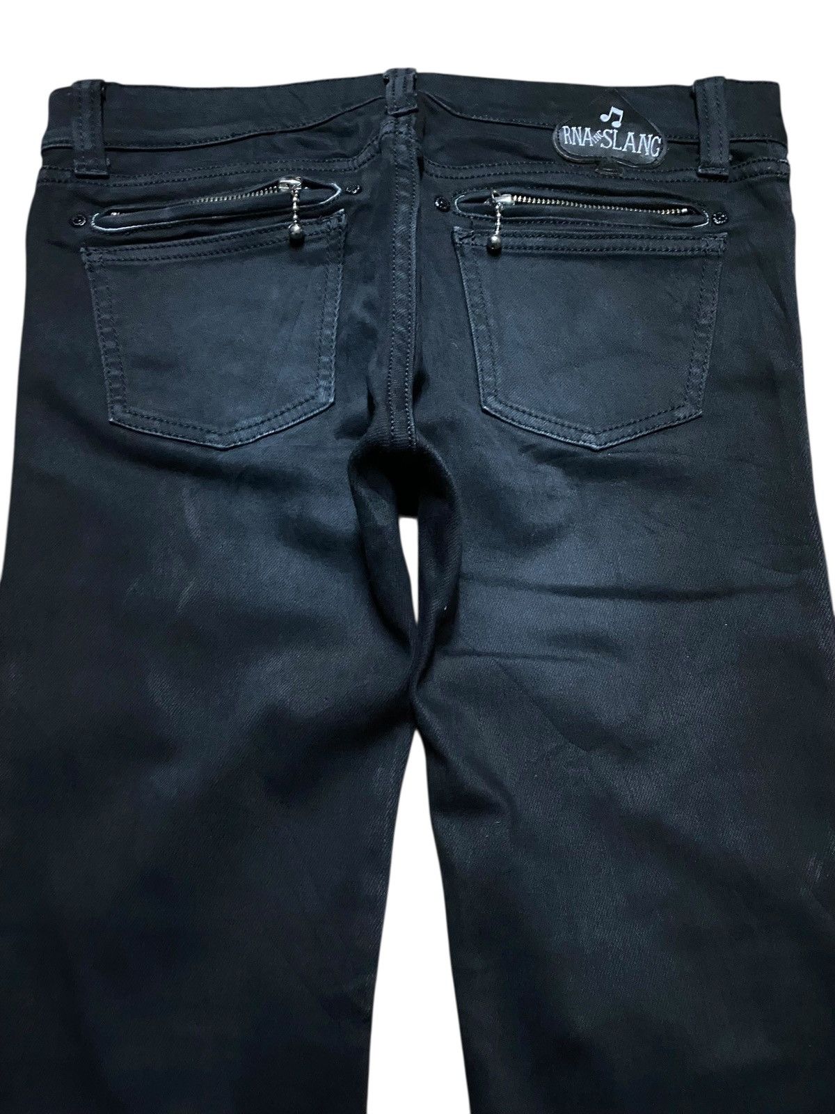 Japanese Brand Edgy Black RNA inc Ripped Ace Card Embroidery Skinny Jeans Size US 31 - 4 Thumbnail