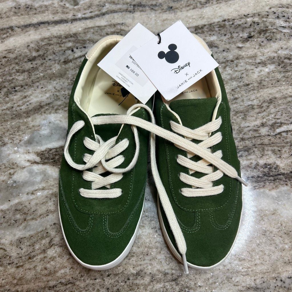 Disney Janie and Jack x Disney, Ivy Green Disney Mickey Mouse Suede Size US 4 / IT 34 - 3 Thumbnail