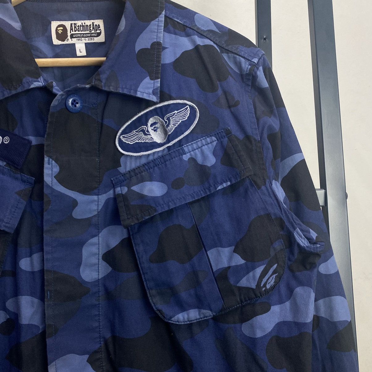 Bape RARE‼️A Bathing Ape Multi Pocket Purple Camo Shirt Button Ups Size US L / EU 52-54 / 3 - 6 Thumbnail