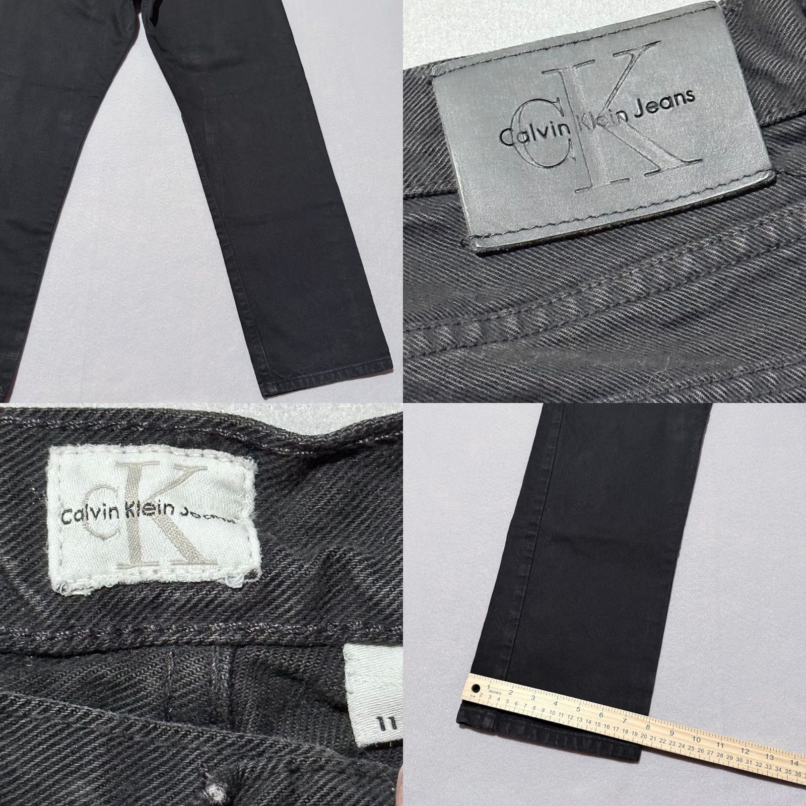 Denime Calvin Klien Jeans Women's Black Denim Pockets High-Rise Classic Straight - 11 Size 32" / US 10 / IT 46 - 8 Thumbnail