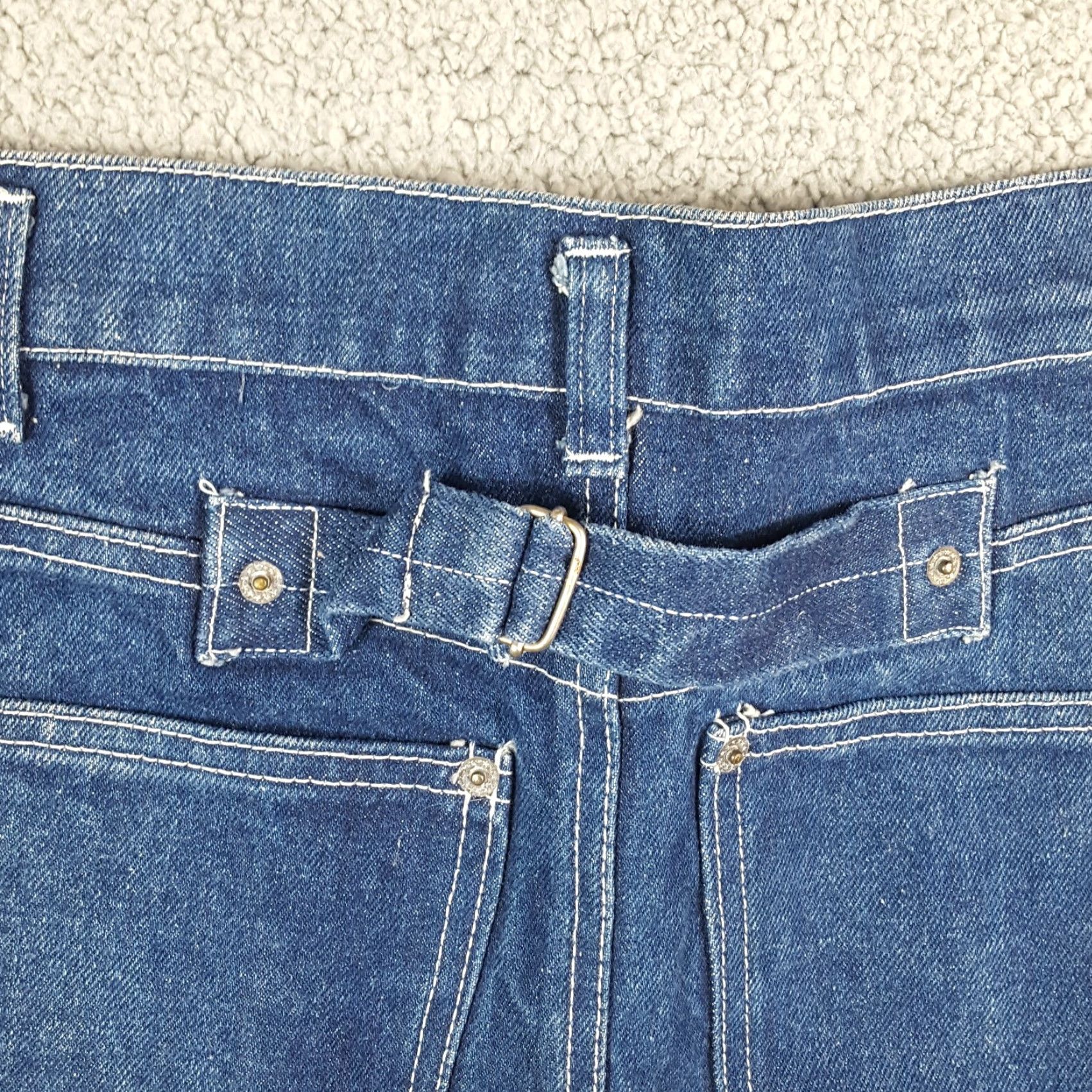 Vintage VINTAGE 80s Variations Denim Mini Skirt High Waist Womens Size 12 Blue Biker Grunge Retro Size 34" / US 12 / IT 48 - 6 Thumbnail
