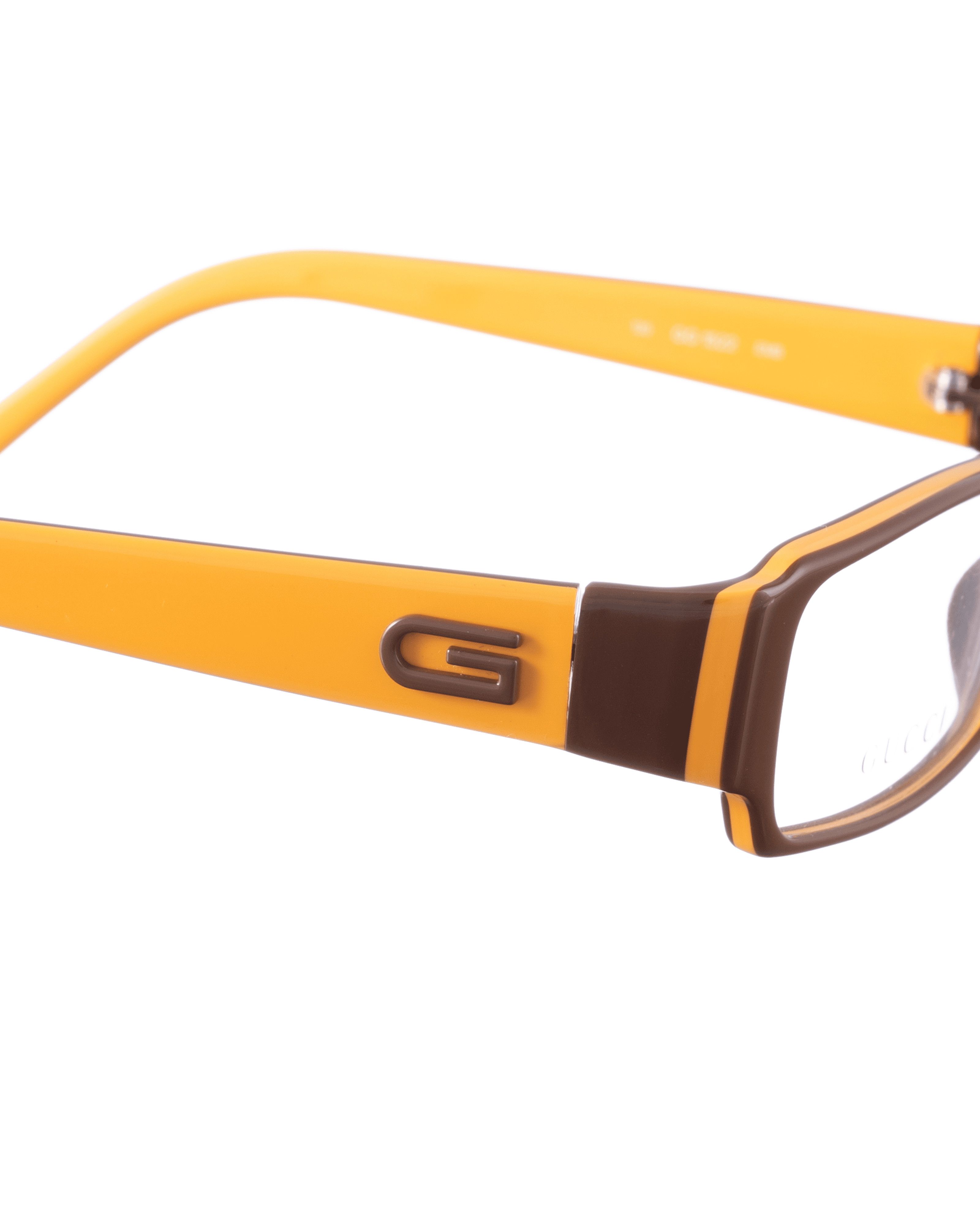 Gucci Gucci 00s Orange and Brown Plastic Glasses Size ONE SIZE - 3 Thumbnail
