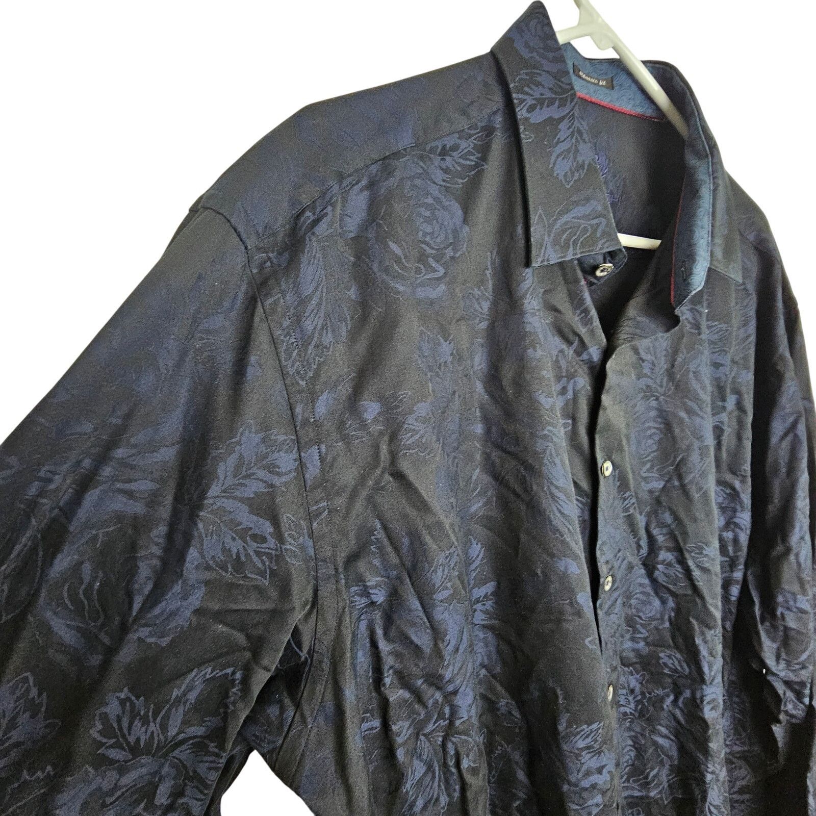 BUGATCHI Bugatchi Uomo Men Floral Dress Shirt XXL Classic Fit Formal Size US XXL / EU 58 / 5 - 5 Thumbnail
