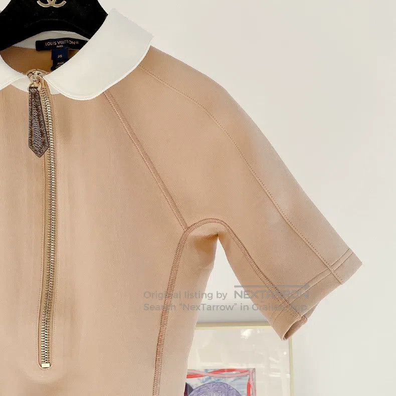 Louis Vuitton Louis Vuitton Zip style crew neck khaki short sleeve Size XS / US 0-2 / IT 36-38 - 3 Thumbnail