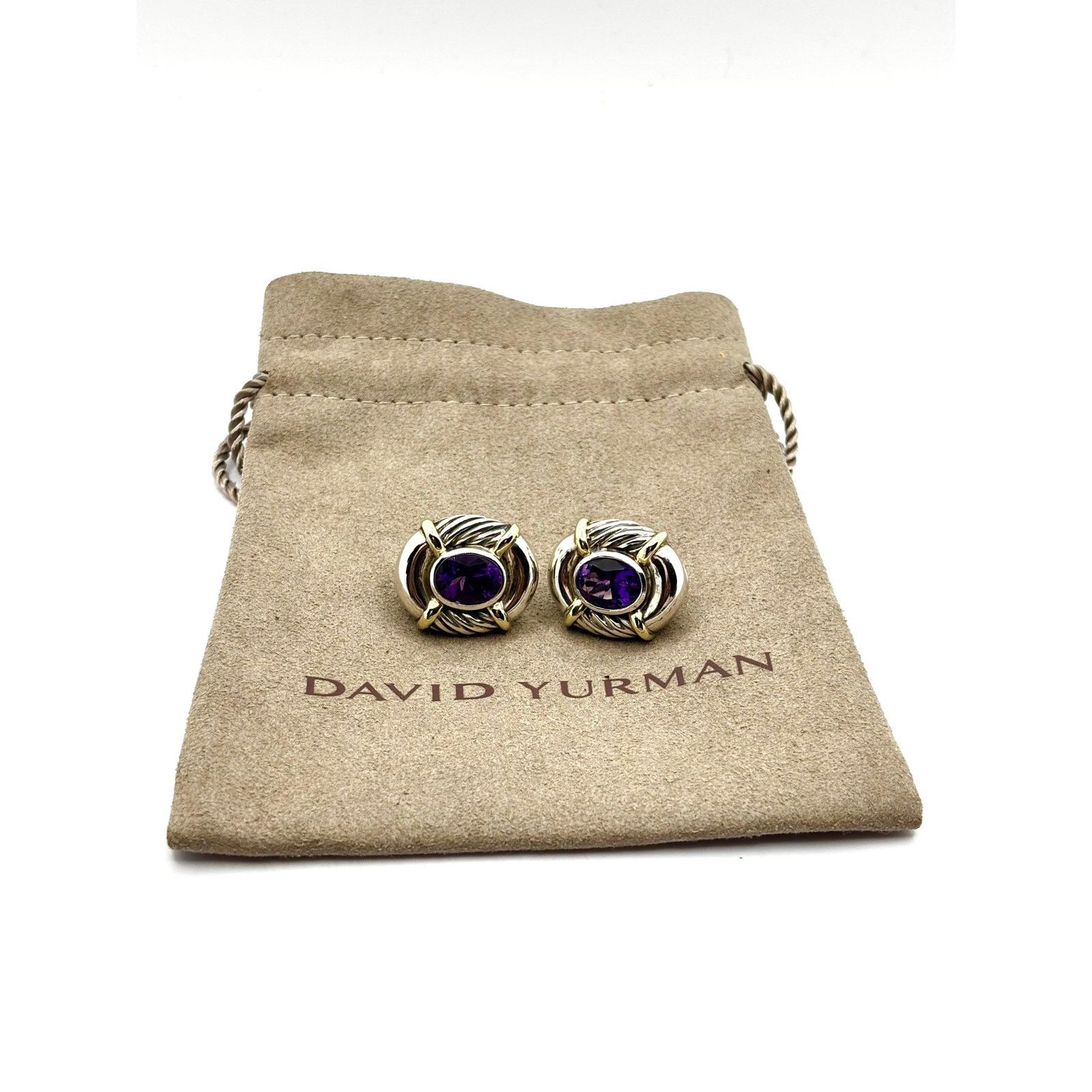 David Yurman DAVID YURMAN Oval Albion Amethyst Earrings Size ONE SIZE - 3 Thumbnail