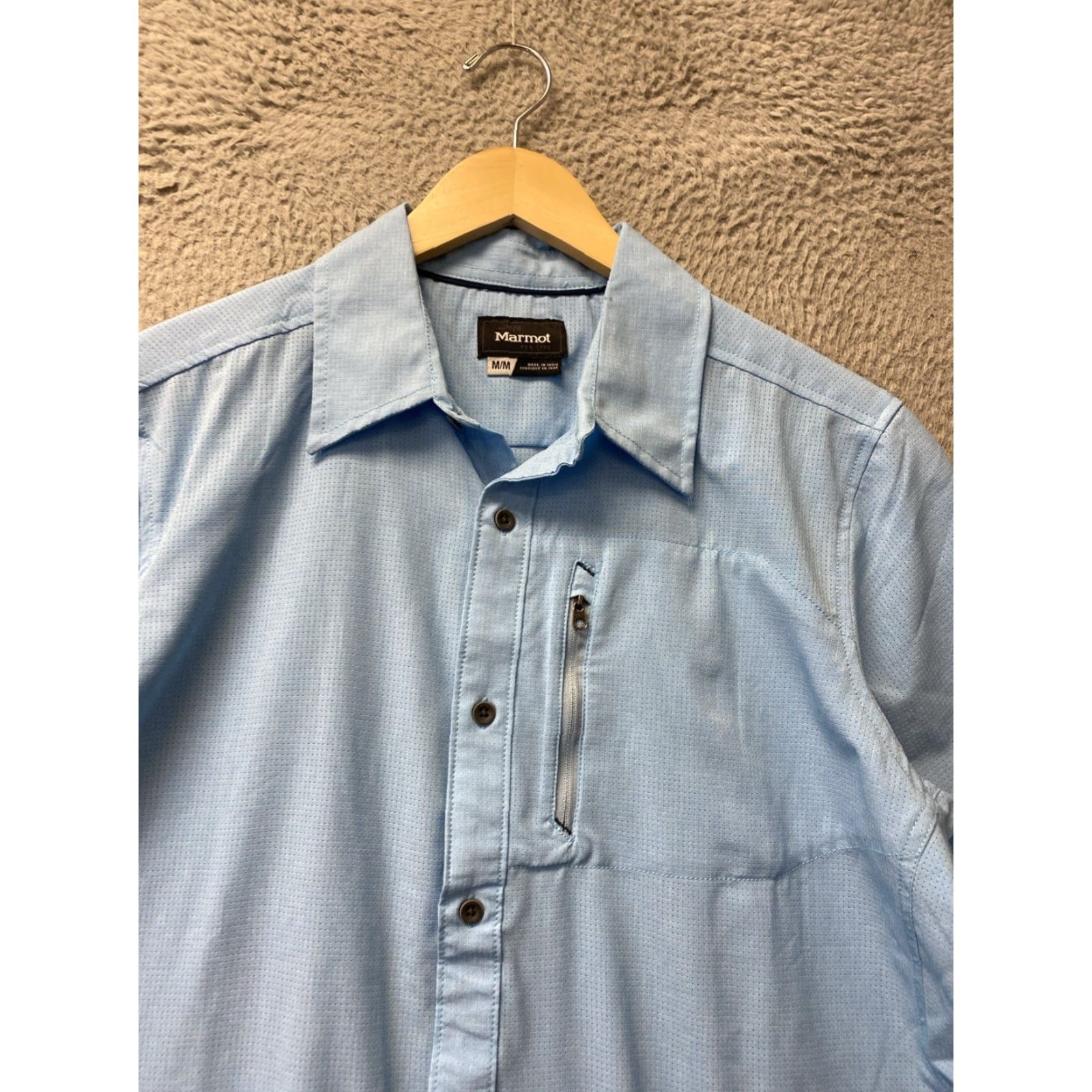 Marmot Marmot Mens Medium Turquoise Short Sleeve Pocketed Outdoor Shirt /148-21 Size US M / EU 48-50 / 2 - 2 Thumbnail