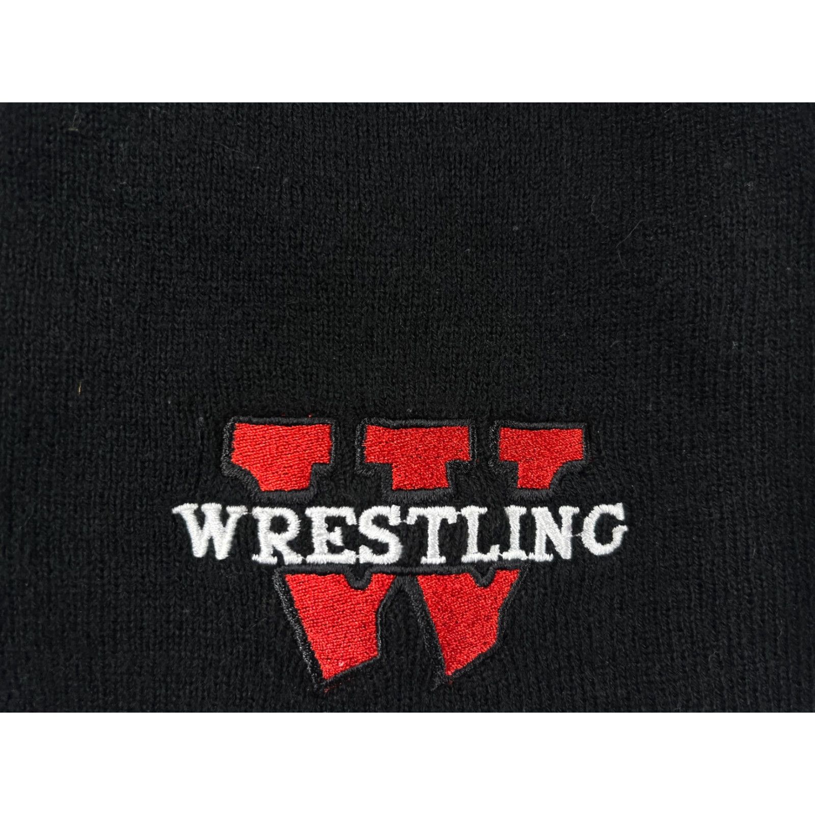 Vintage Wrestling Beanie Toque Hat Adult One Size Black Acrylic Knit Outdoors Size ONE SIZE - 2 Thumbnail