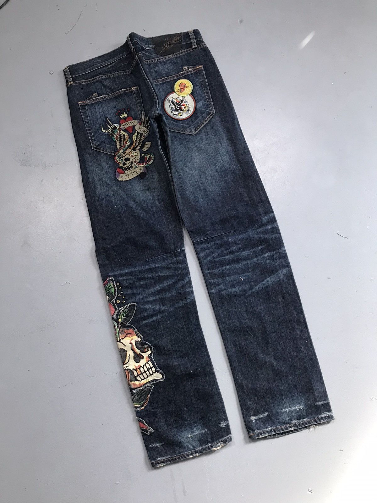 Ed Hardy Vintage Edhardy SpellOut printed denim Size US 34 / EU 50 - 1 Thumbnail