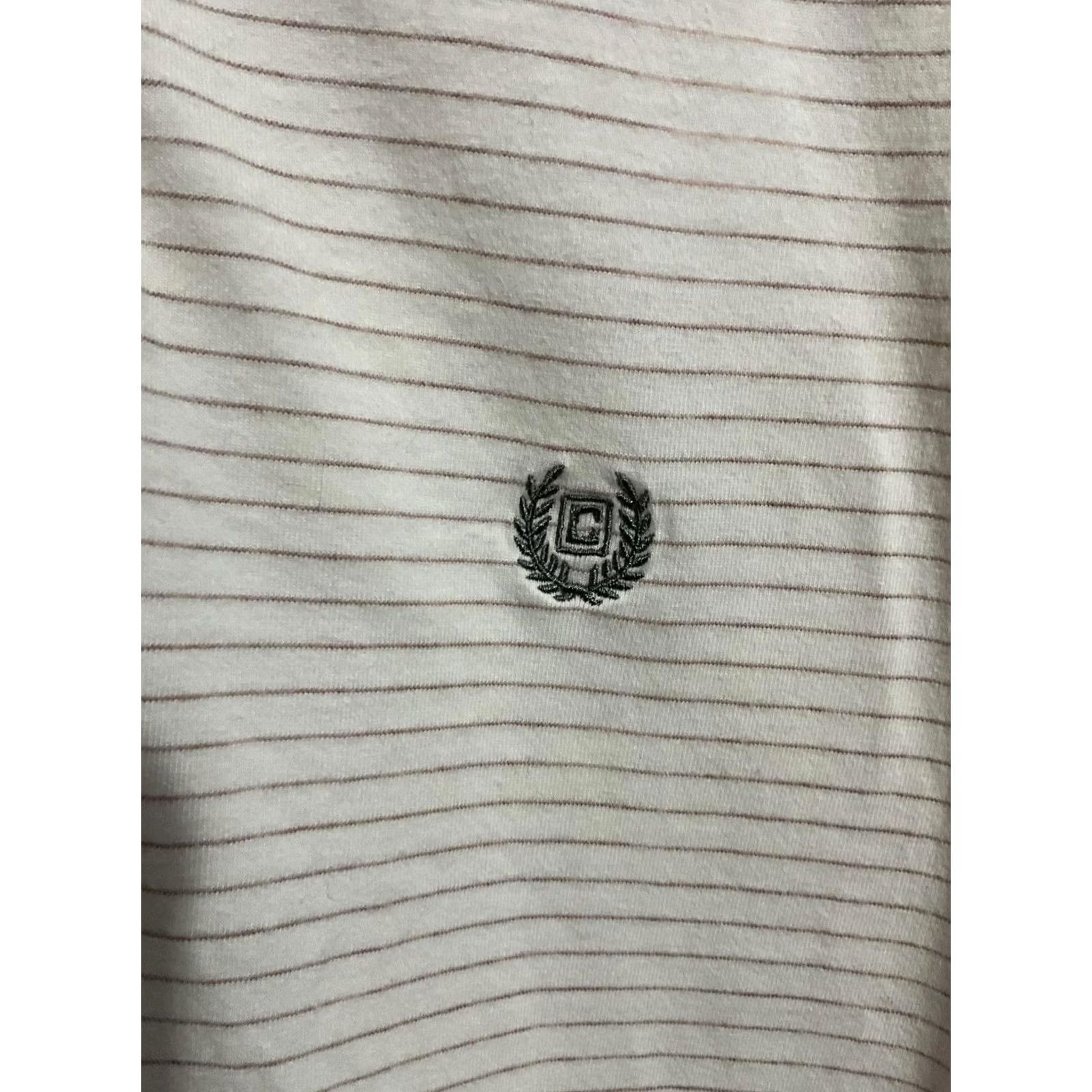 Chaps Chaps Shirt Long Sleeve Henley XLT Mens Beige Striped Cotton Buttoned Neckline Embroidered Logo Big & Tall Size US XL / EU 56 / 4 - 2 Thumbnail