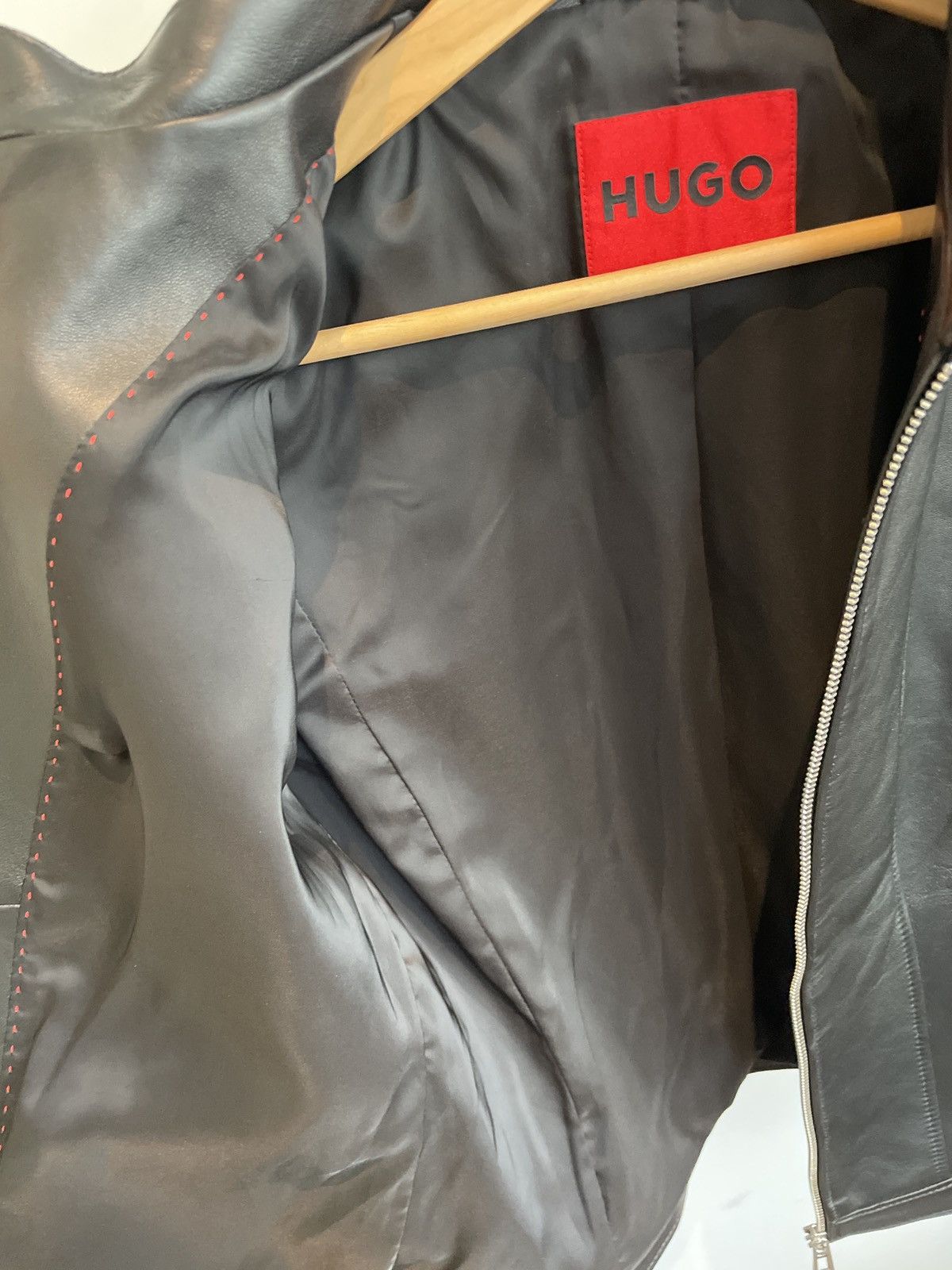 Hugo × Hugo Boss Hugo Boss black leather jacket Size S / US 4 / IT 40 - 6 Thumbnail