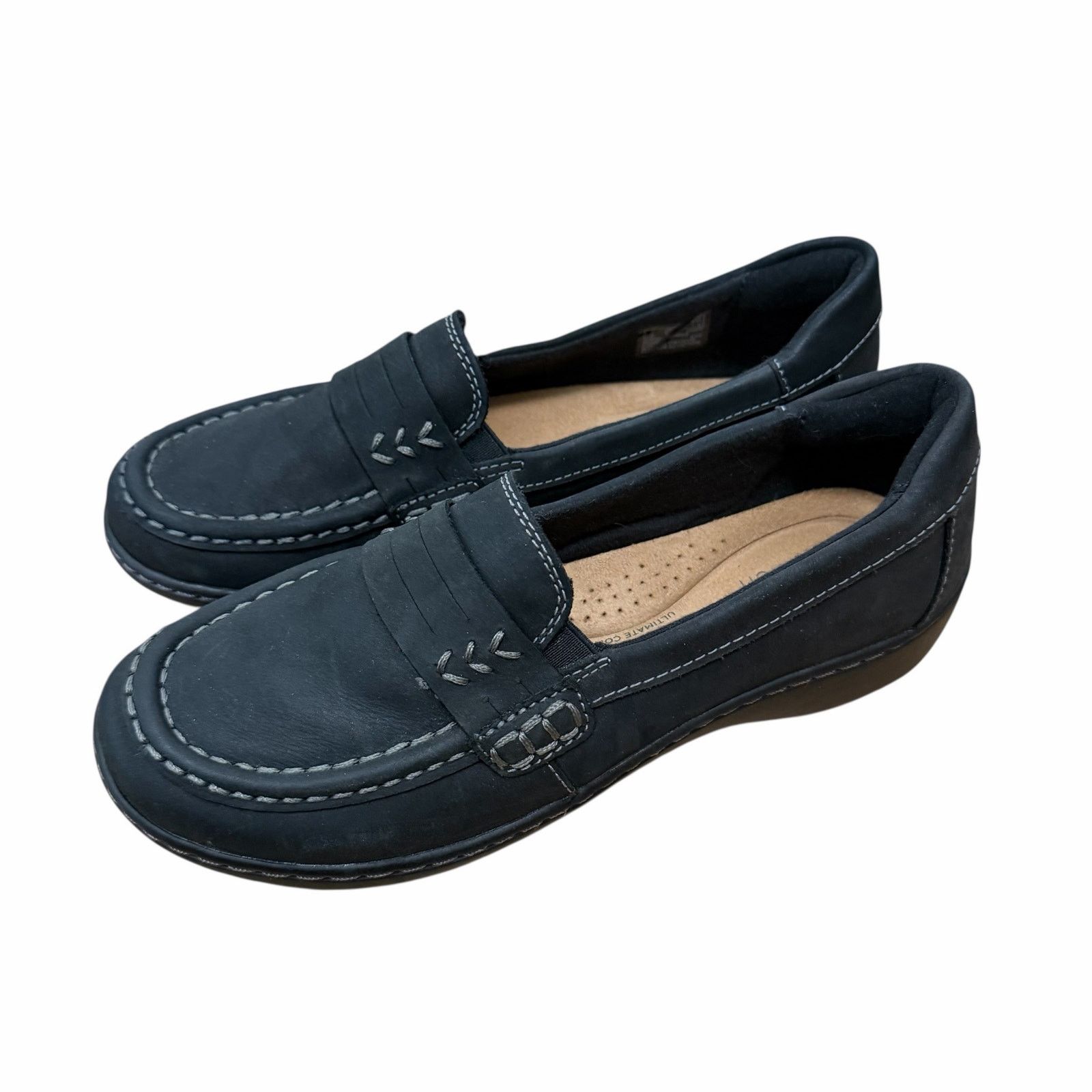 Clarks Clarks Cora Ashly Black Leather Loafers Sz 6.5 Size US 6.5 / IT 36.5 - 4 Thumbnail
