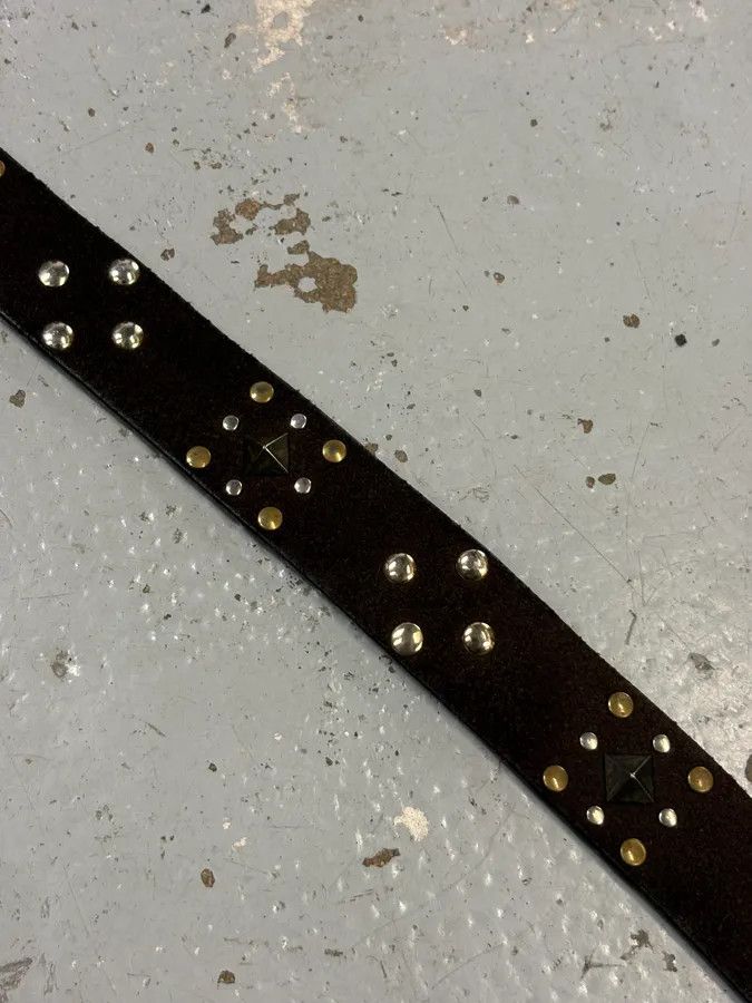 Dolce & Gabbana Dolce & Gabbana Brown Suede Studded Belt Size ONE SIZE - 5 Thumbnail