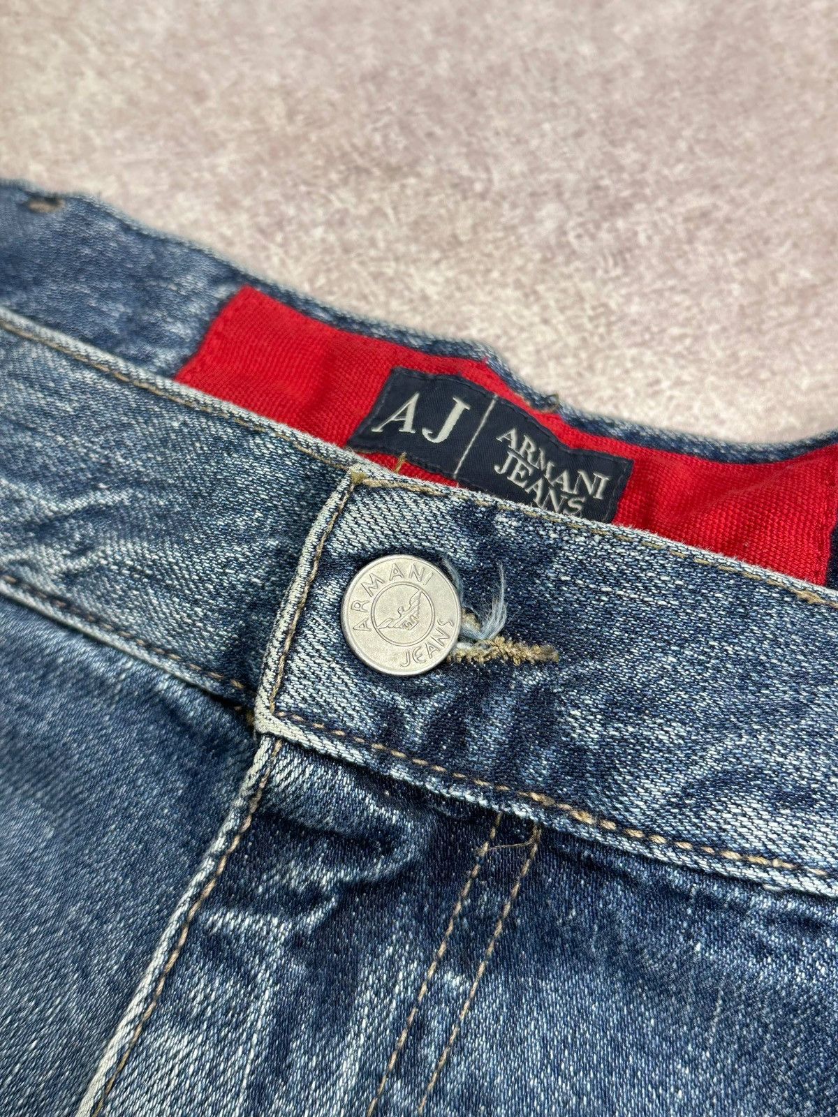 Armani Vintage 90s Armani Metal Logo Baggy Y2K Jeans U20 32 Size US 32 / EU 48 - 7 Thumbnail