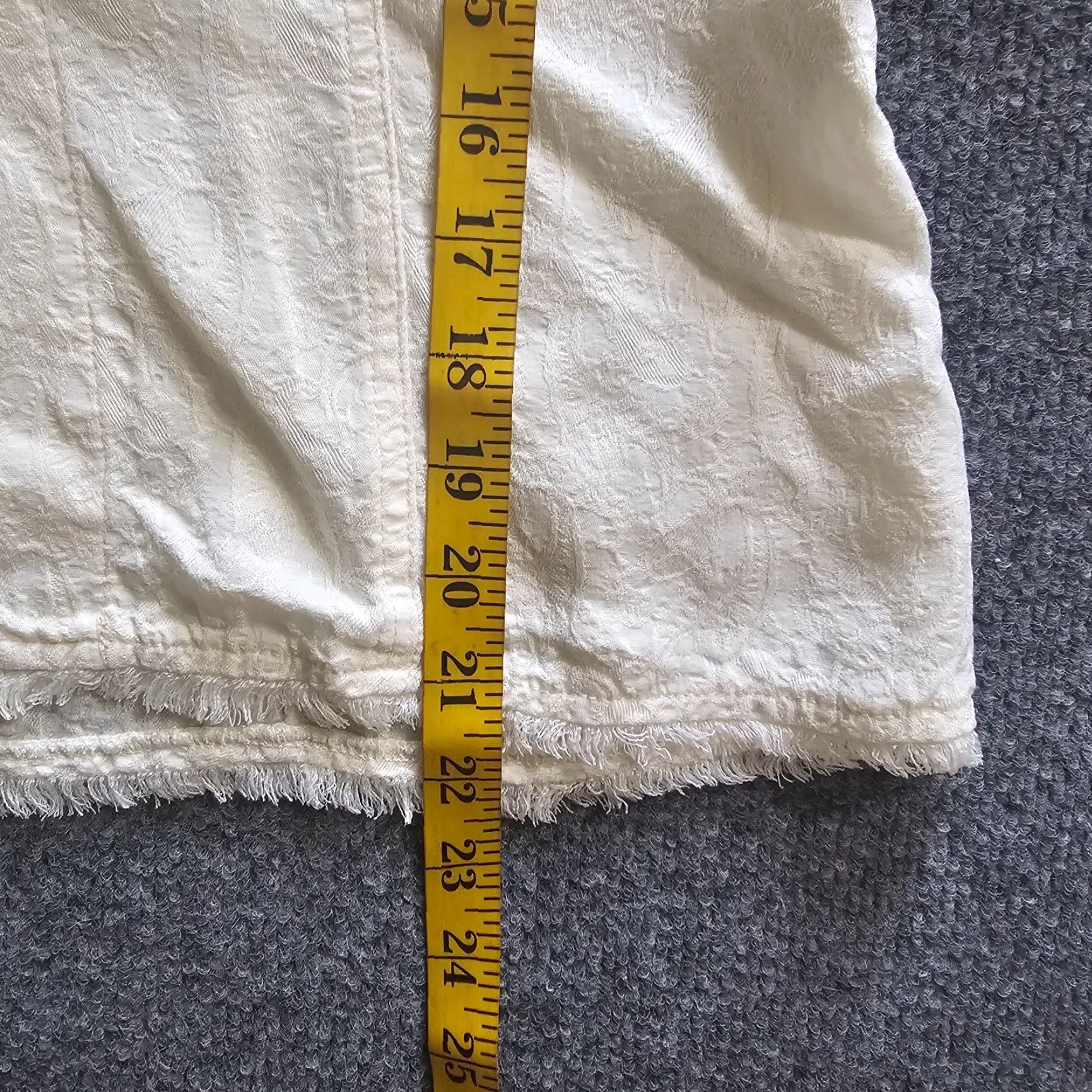 Vintage Tianello Jacket Womens Large White Knit Texture Blazer Raw Hem Button Closure Mid-Length Long Sleeve Size L / US 10 / IT 46 - 6 Thumbnail