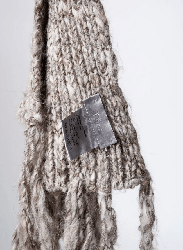 Dior × Hedi Slimane FW07 Dior Homme Navigate Slimane Chunky Knit Wool Scarf Size ONE SIZE - 2 Thumbnail