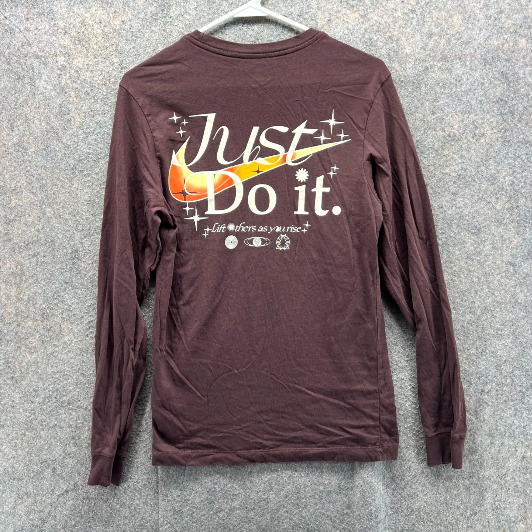 Nike VINTAGE Nike Shirt Men XS Burgundy Just Do It Crewneck Pullover Swoosh XS T-Shirt Logo Men 90s? Size US XS / EU 42 / 0 - 4 Thumbnail