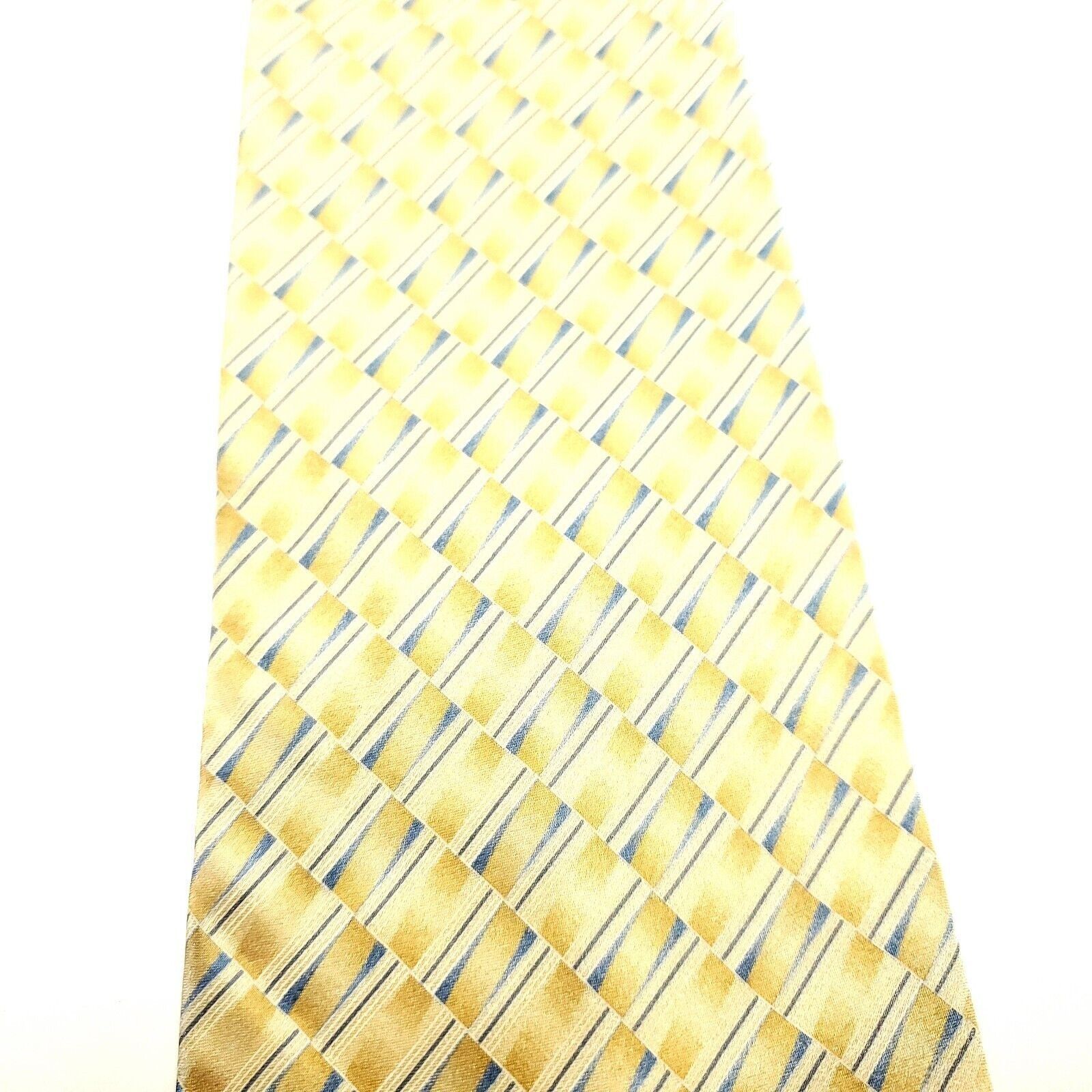 Croft & Barrow Croft & Barrow Yellow Silk Tie Woven Wide Check Size ONE SIZE - 2 Thumbnail