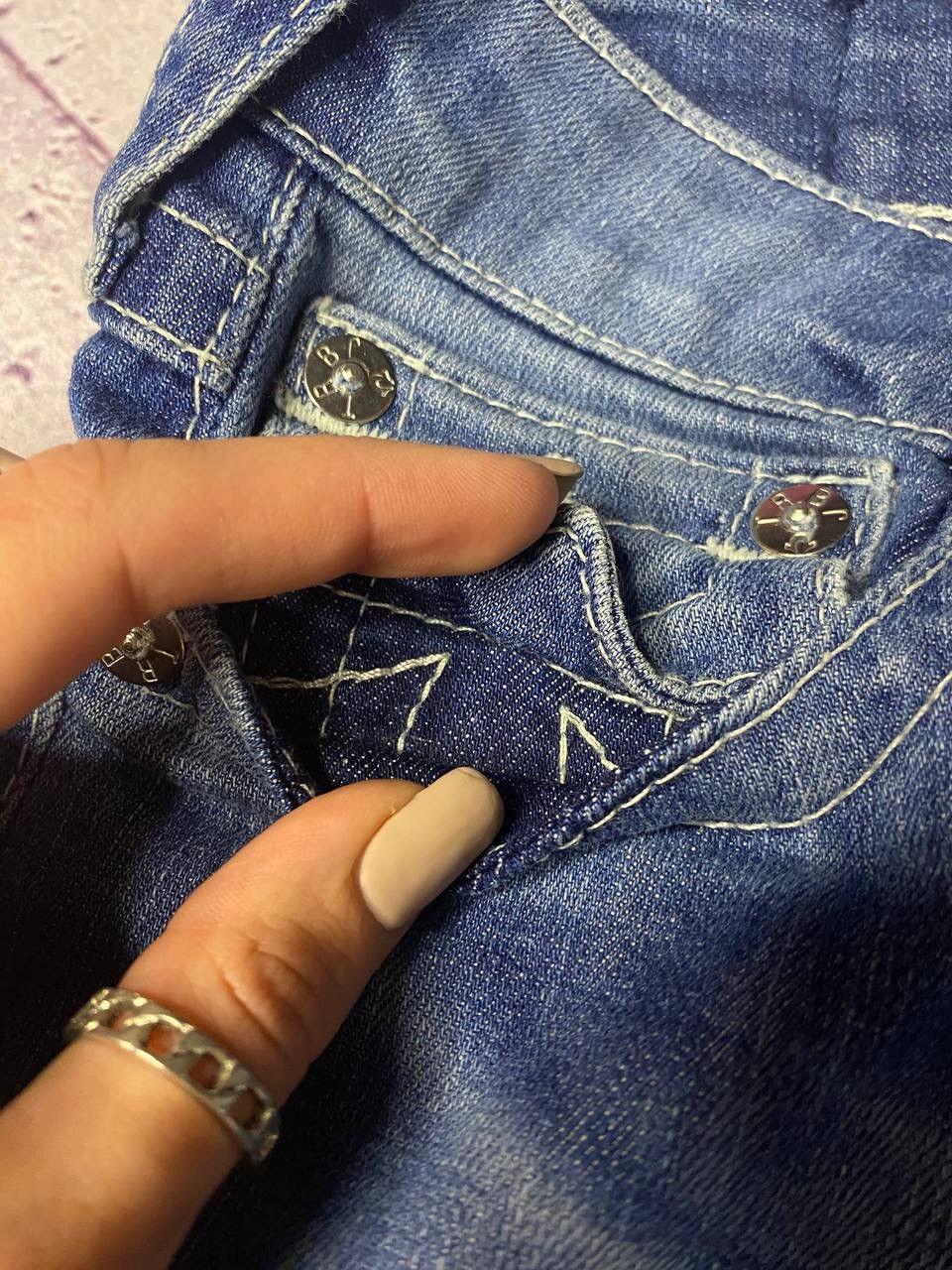 True Religion Womens Vintage True Religion jeans diamonds 💎 luxury legging Size 29" - 7 Thumbnail