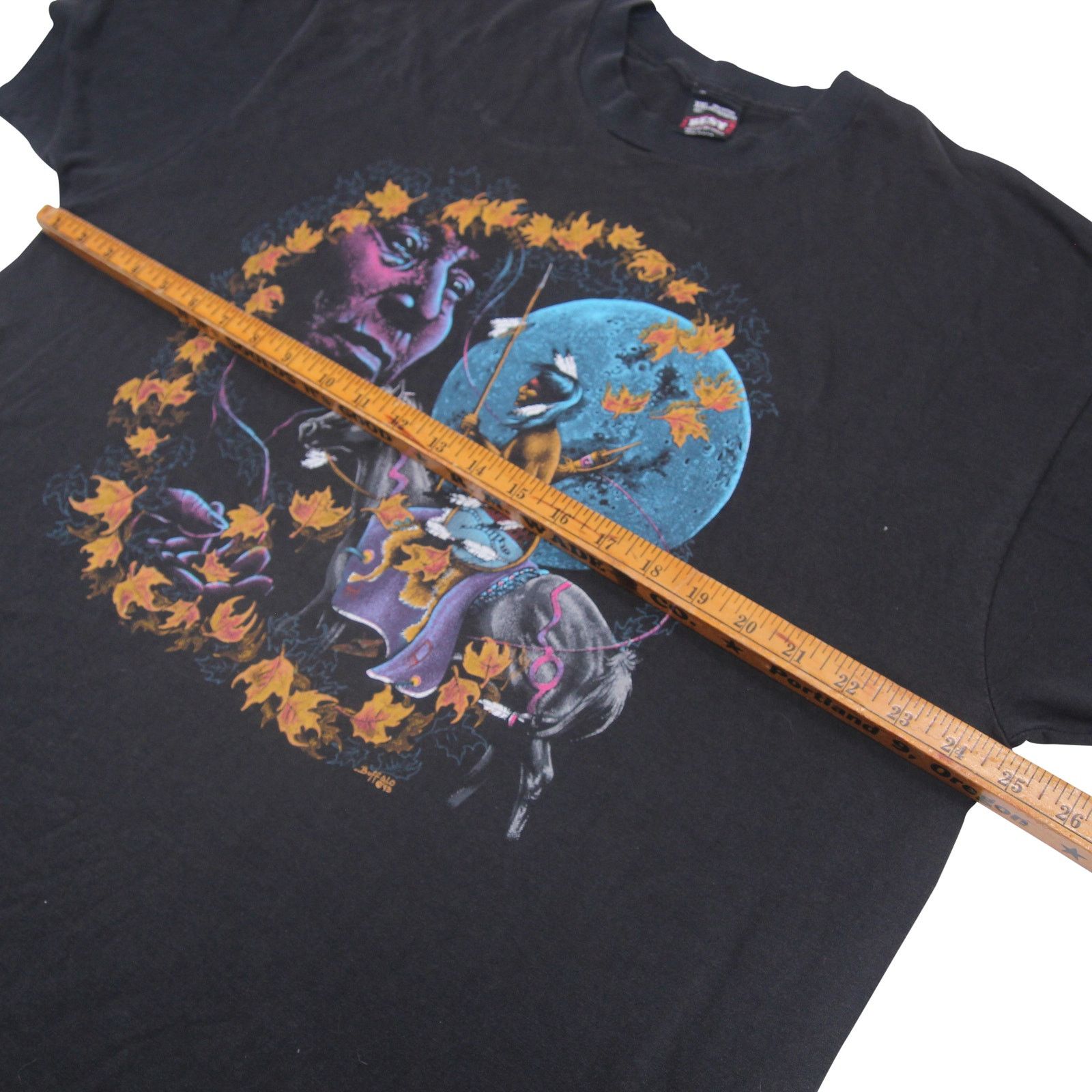Fruit Of The Loom × Vintage Vintage 1993 Buffalo Native American Scene Graphic T Shirt Size US XXL / EU 58 / 5 - 6 Thumbnail