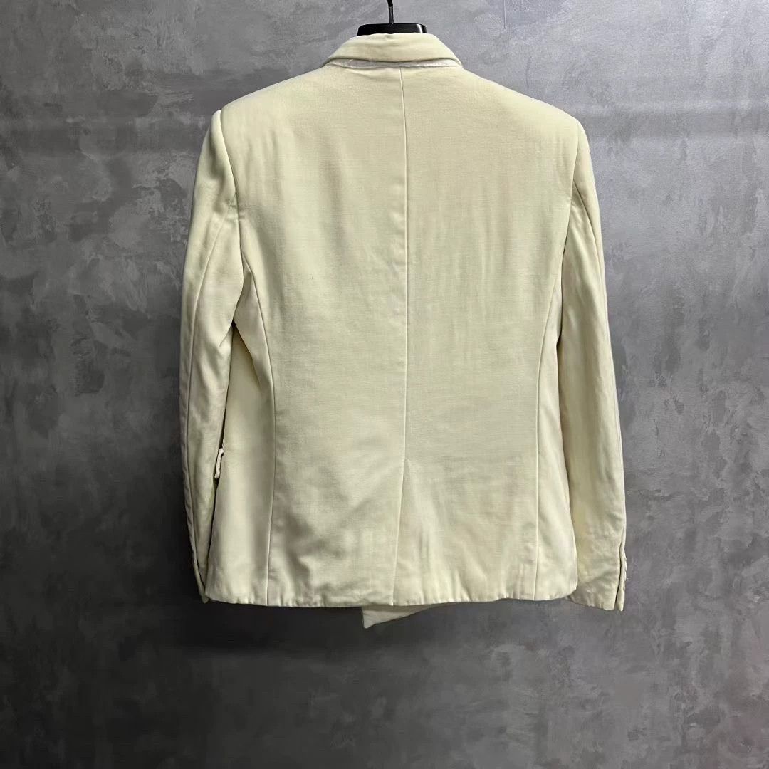 Saint Laurent Paris saint laurent cream tailored blazer jacket Size US L / EU 52-54 / 3 - 2 Thumbnail